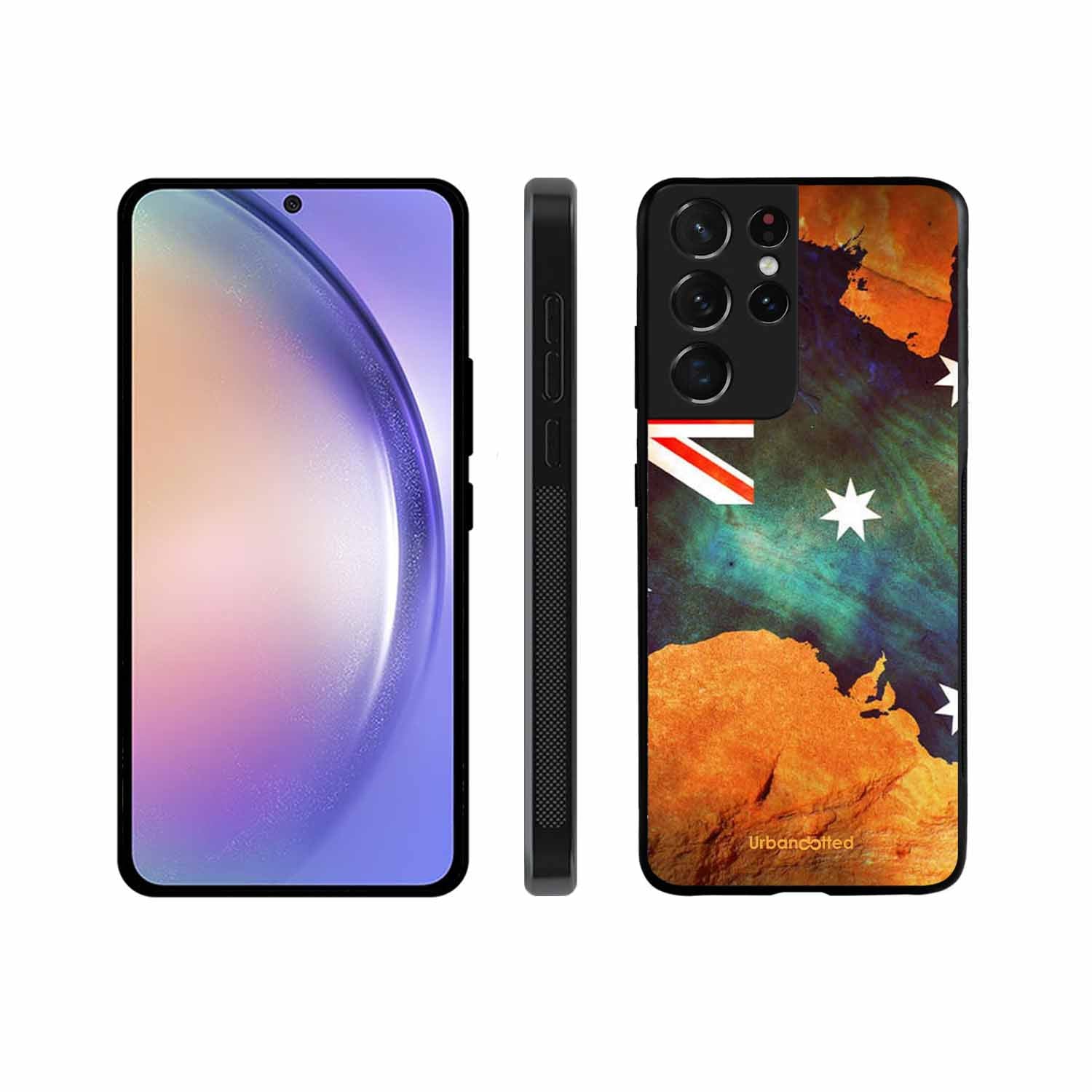 Australian Flag Map Glass Case For Samsung S21 Ultra 5G