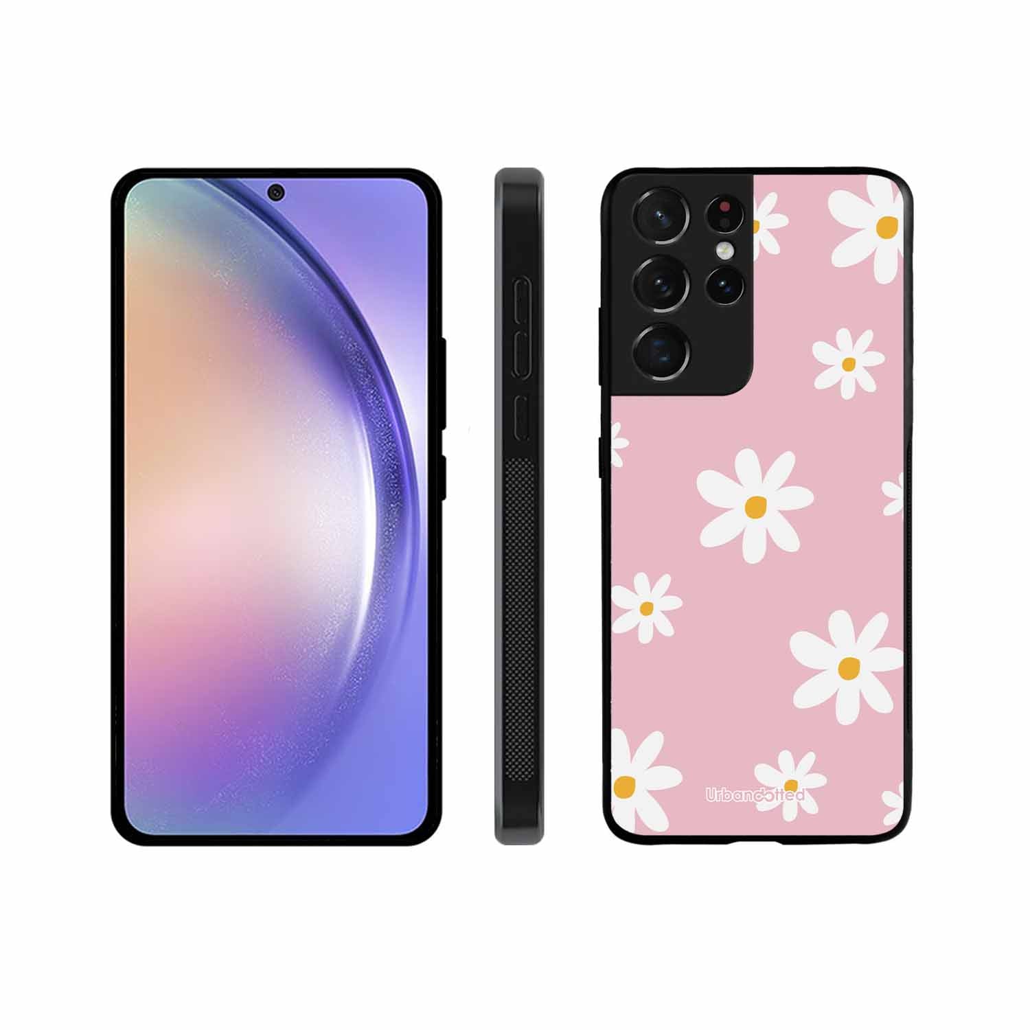 Pink Daisy Delight Glass Case For Samsung S21 Ultra 5G