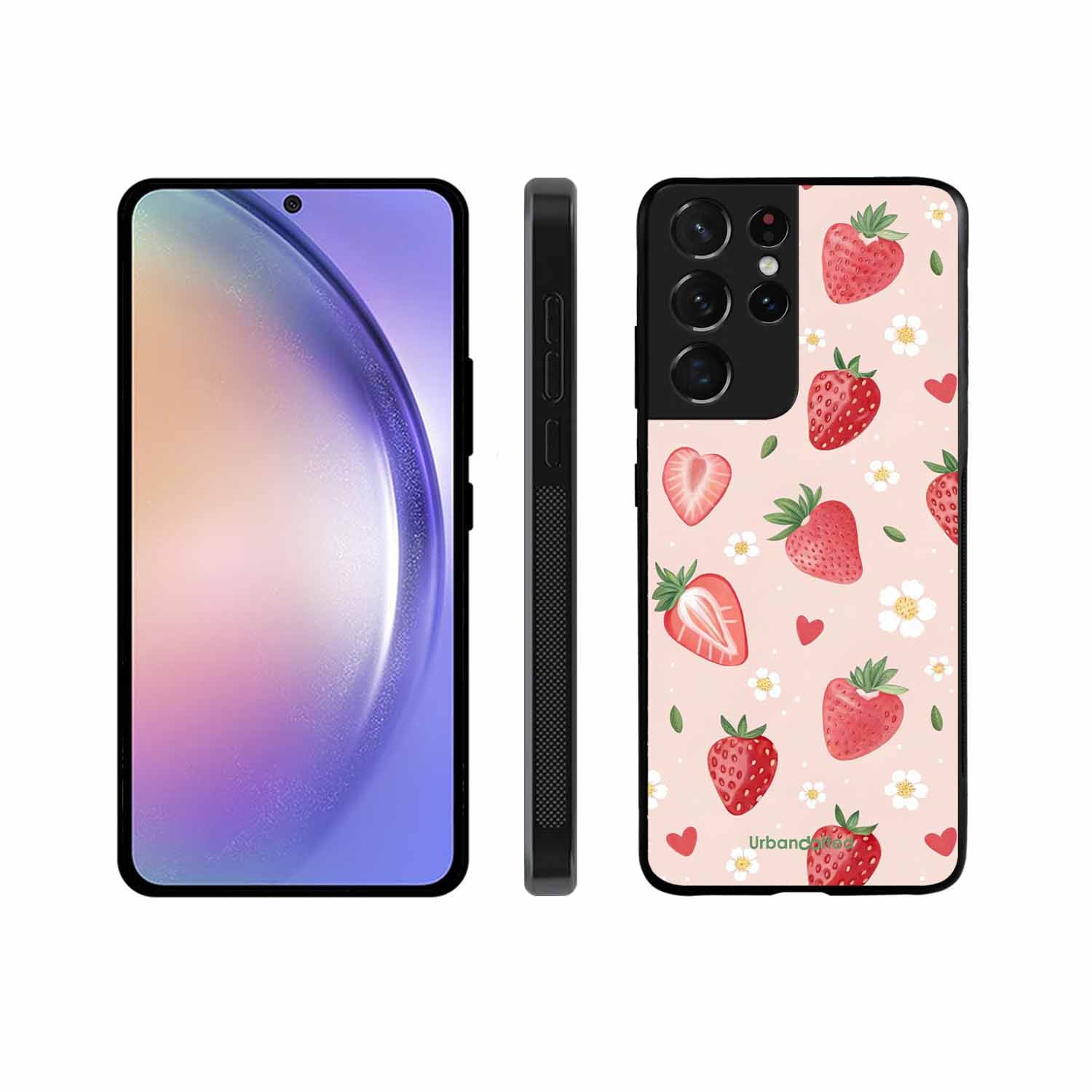 Strawberry Sweetheart Glass Case For Samsung S21 Ultra 5G