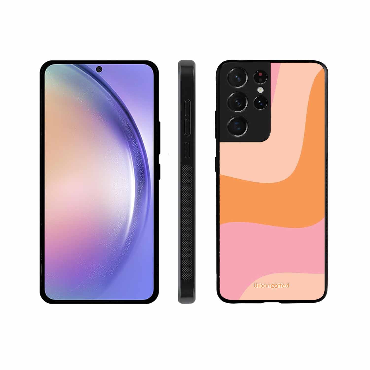 Soft Swirling Stripes Glass Case For Samsung S21 Ultra 5G
