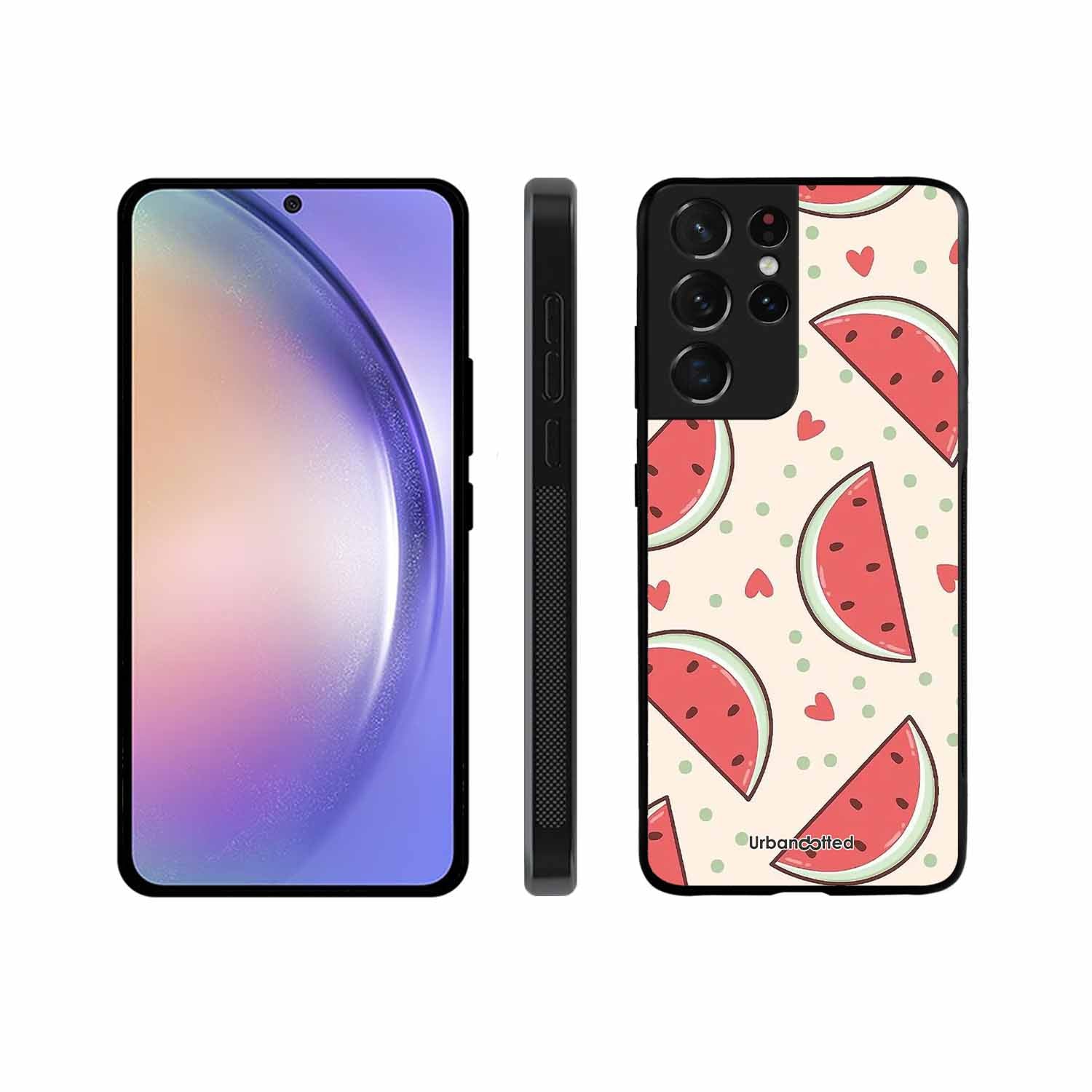 Watermelon Slice Fun Glass Case For Samsung S21 Ultra 5G