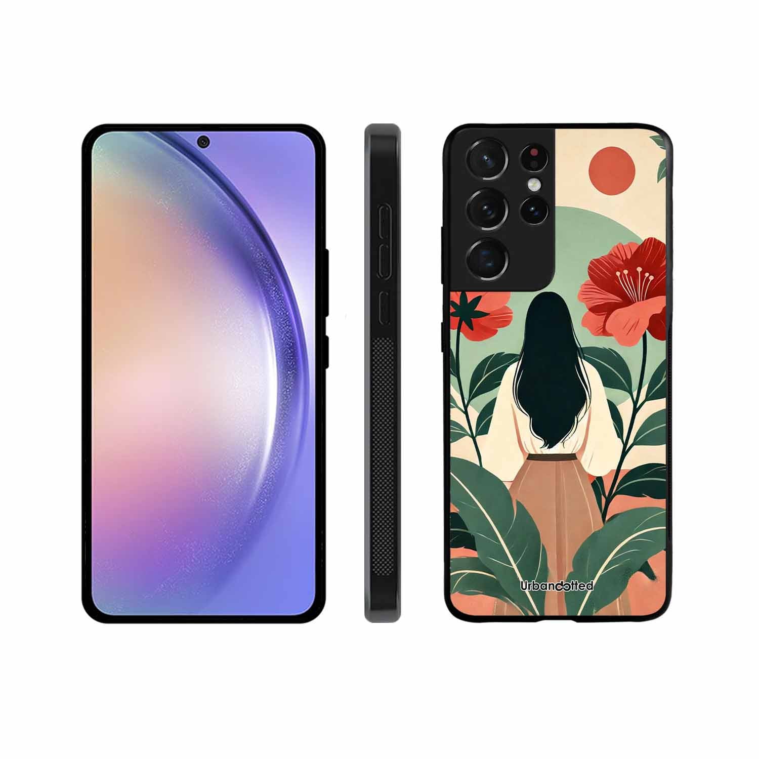 Woman in Floral Garden Glass Case For Samsung S21 Ultra 5G