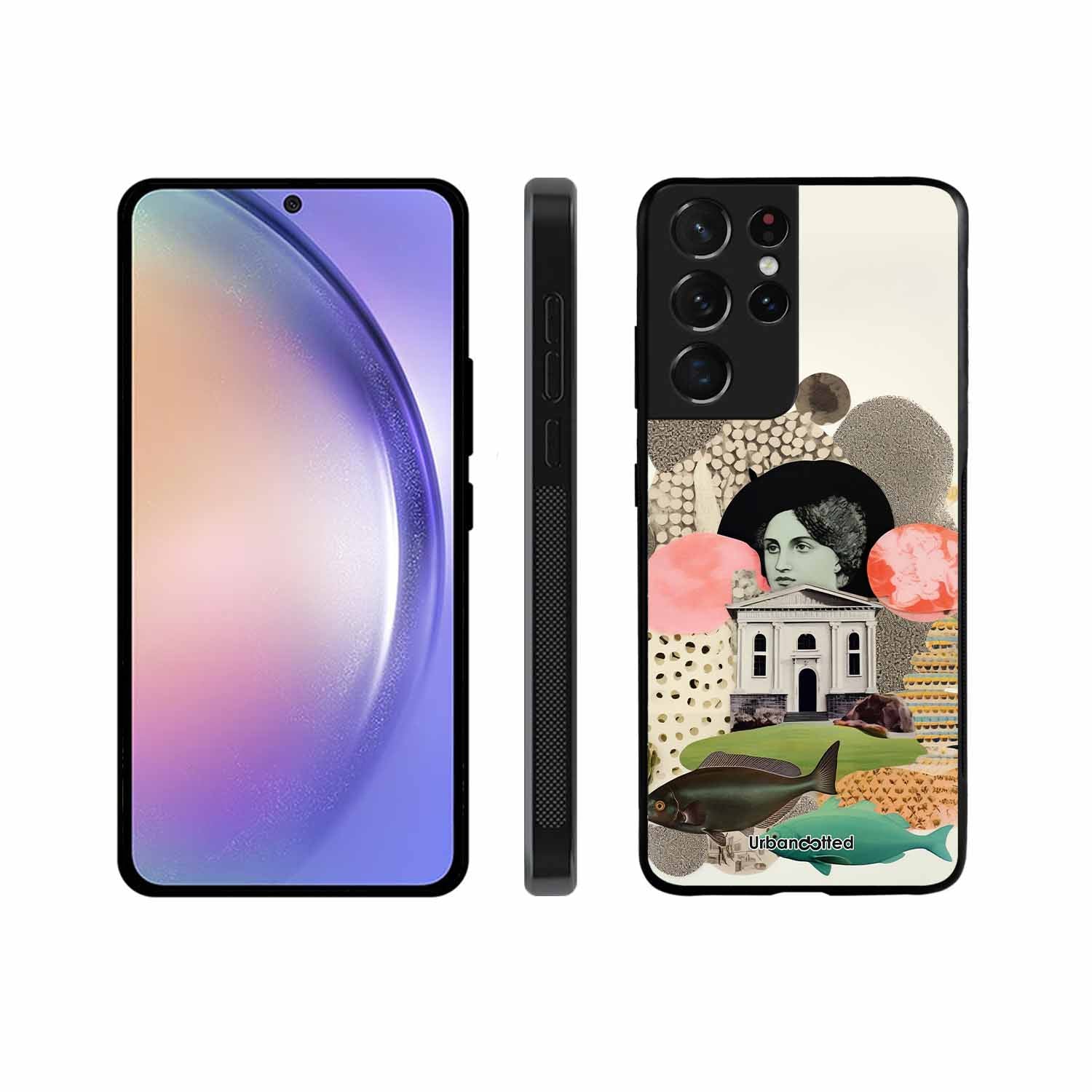 Whimsical Mixed Media Art Glass Case For Samsung S21 Ultra 5G