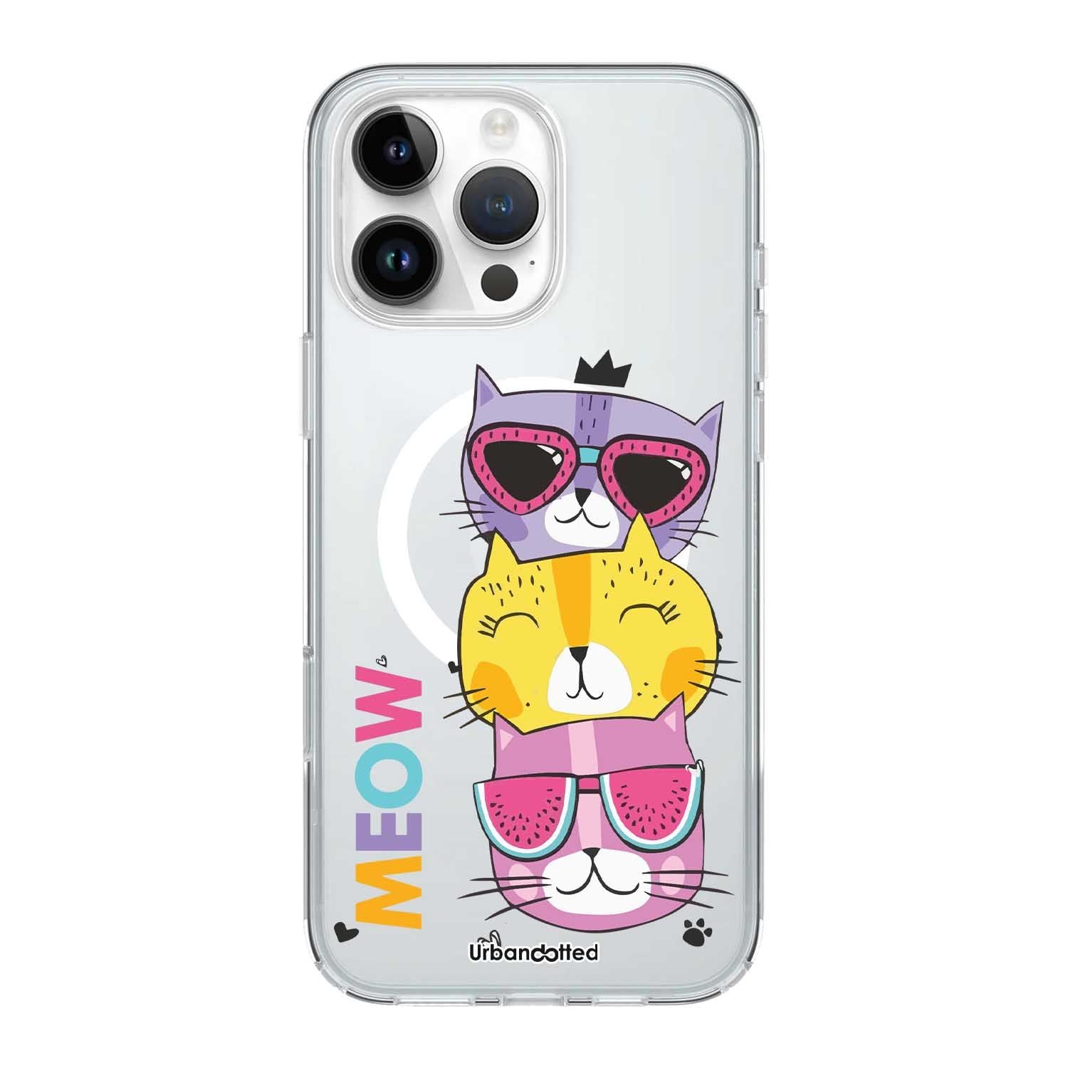 Cool Cats Meow Crystal Clear Case