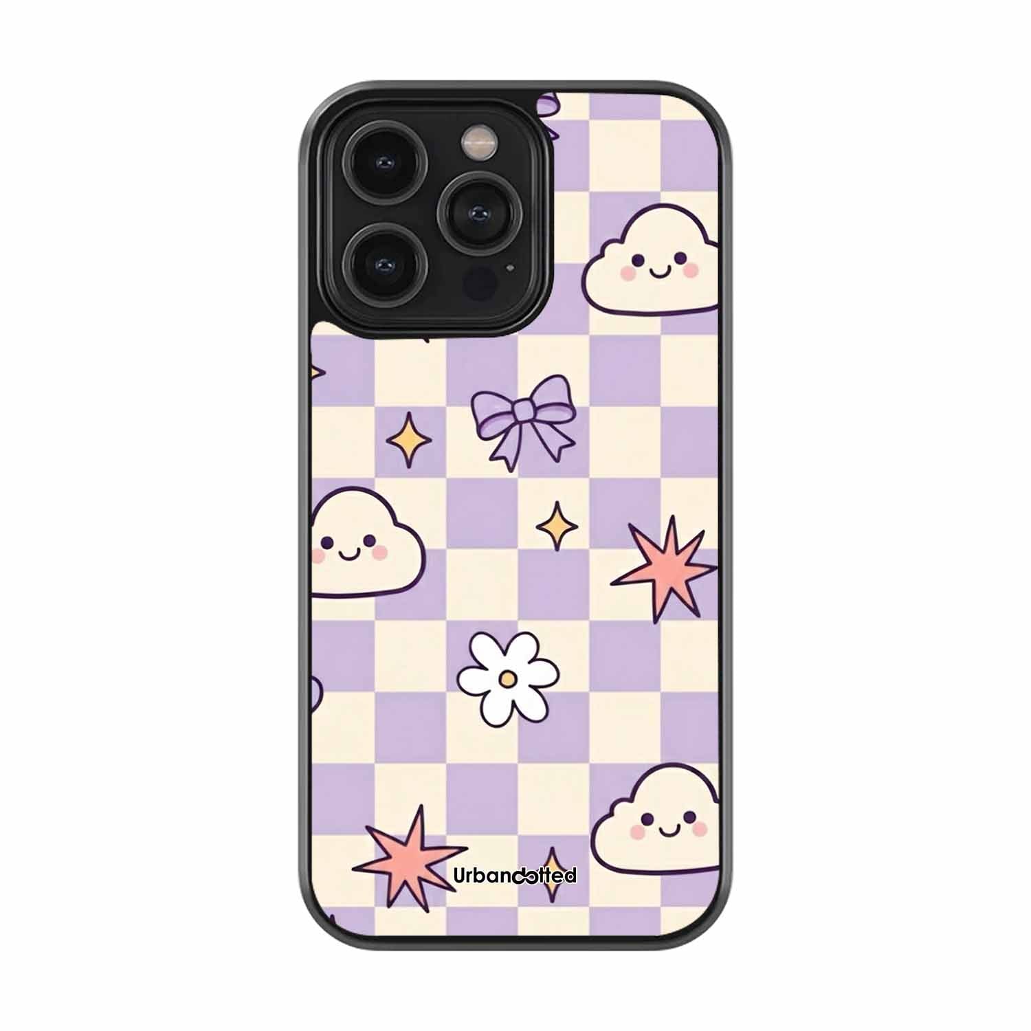 Kawaii Checkered Dream Glass Case
