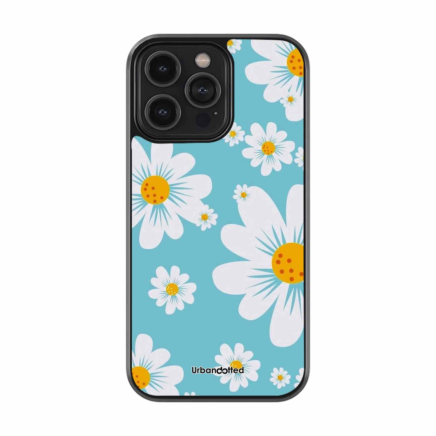 Retro White Daisy Glass Case