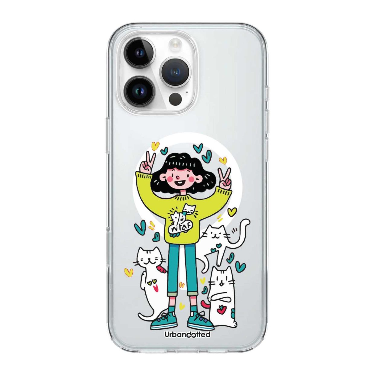 Girl & Cats Love Crystal Clear Case