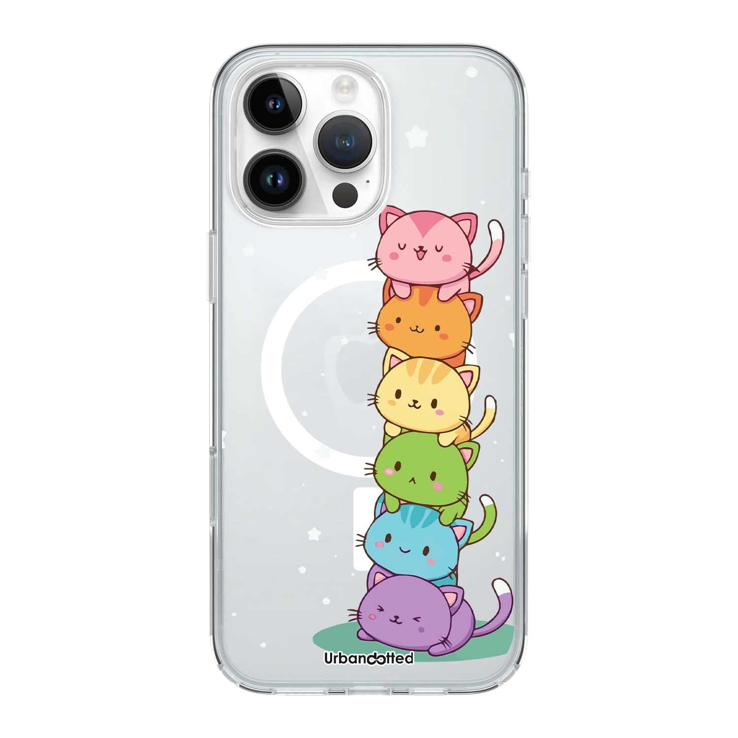 Rainbow Cats Stack Crystal Clear Case