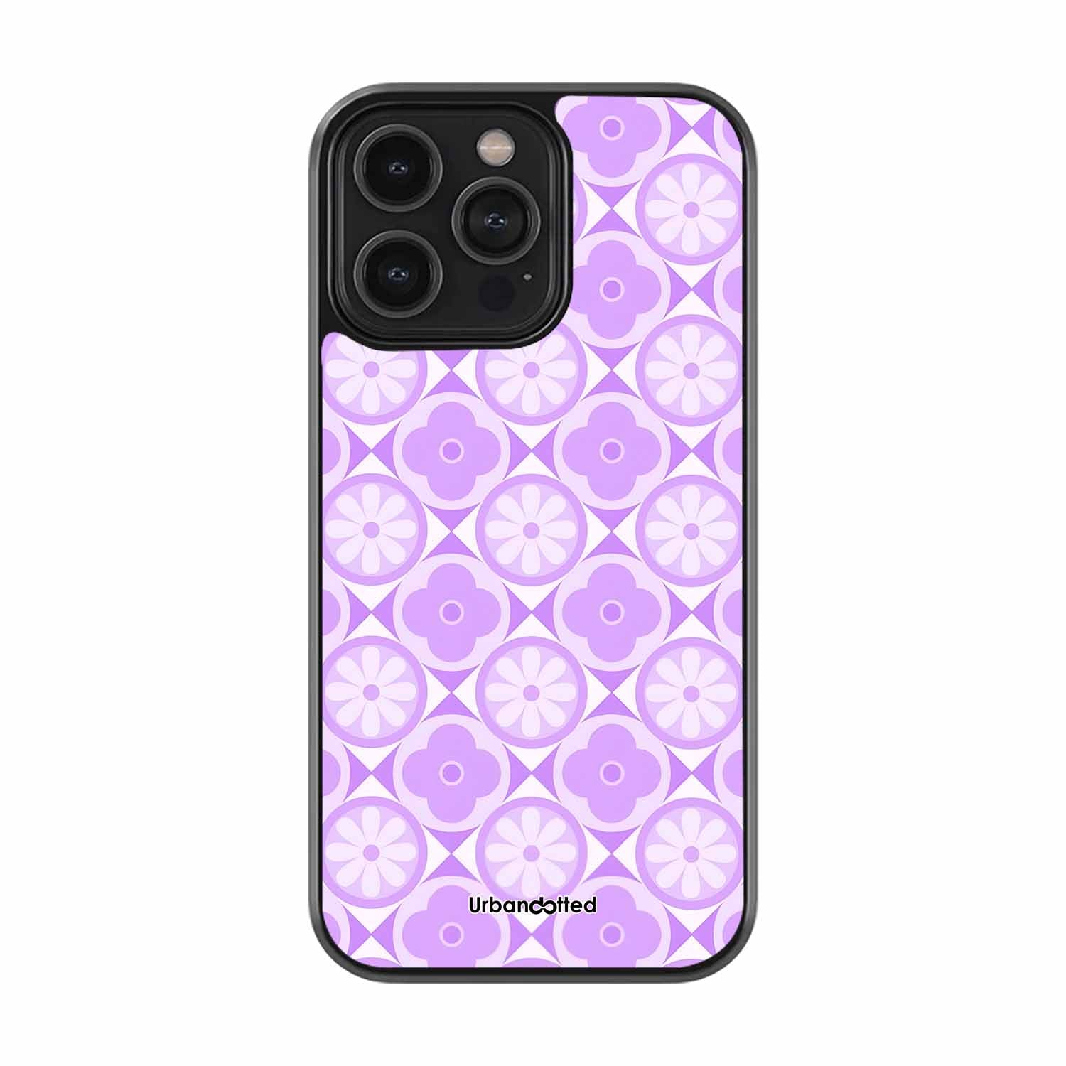 Mod Lilac Flower Motif Glass Case