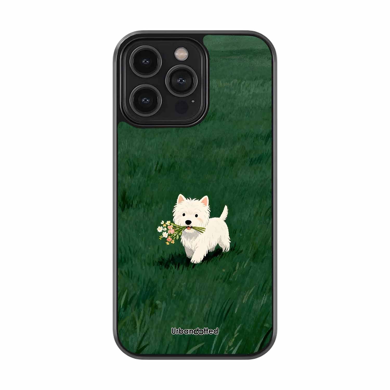 Westie in the Meadow Glass Case