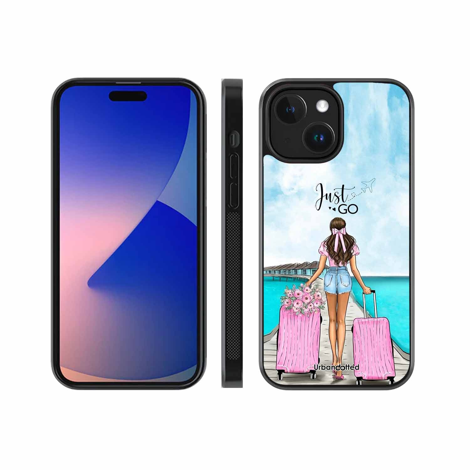 Just Go Travel Glass Case For iPhone 14 Plus