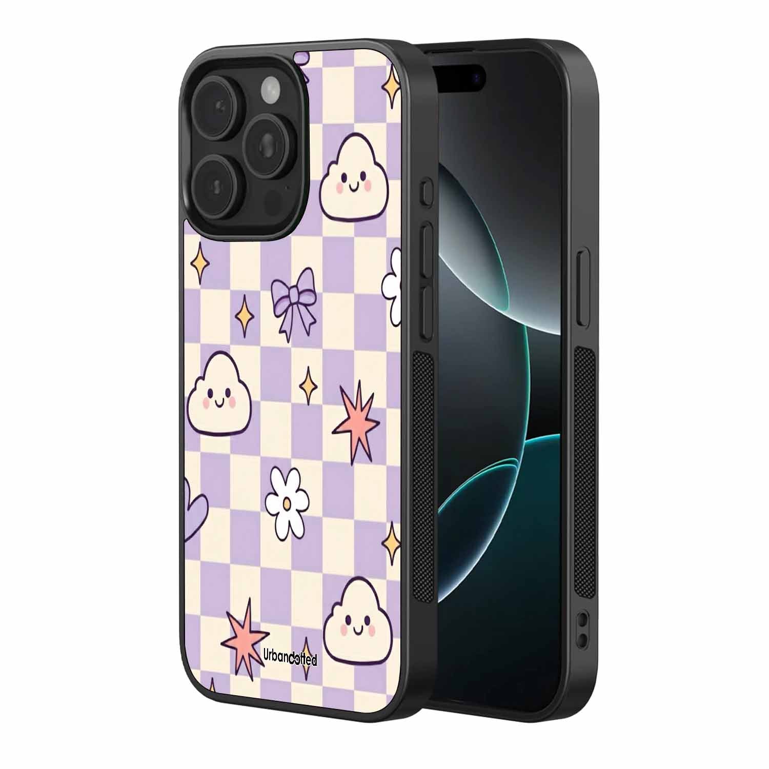 Kawaii Checkered Dream Glass Case