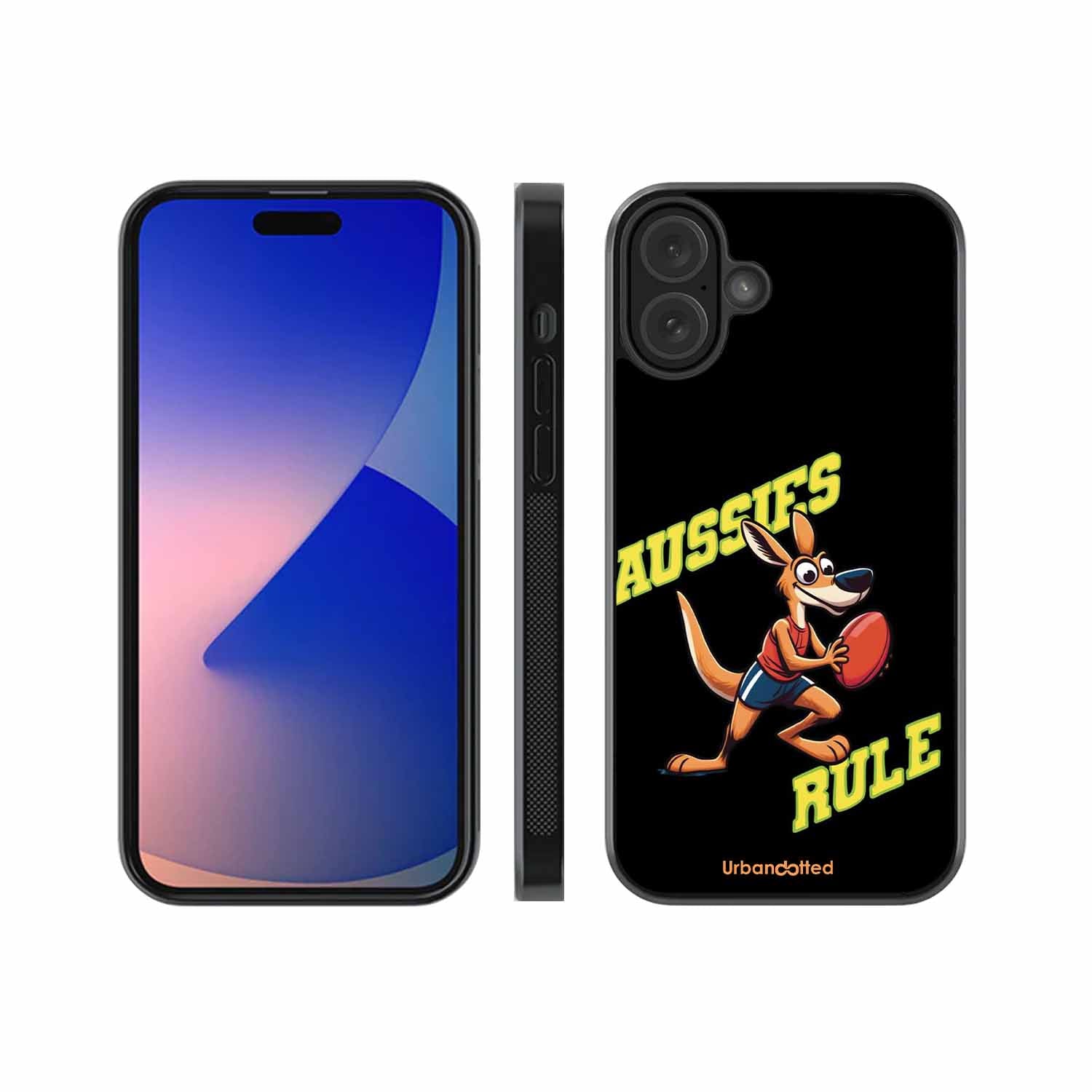 Aussies Rule Football Glass Case For iPhone 16 Plus
