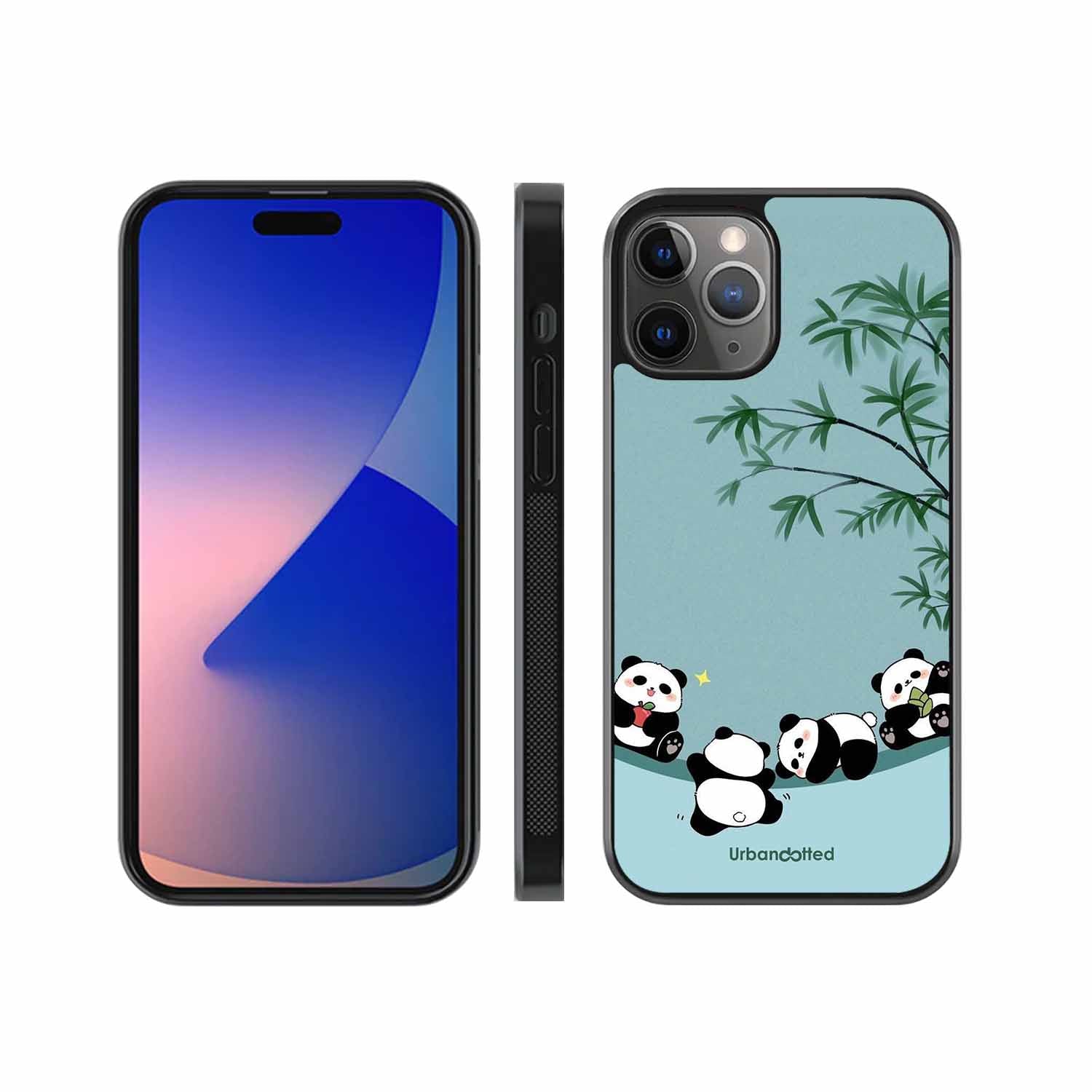 Cute Resting Pandas Glass Case For iPhone 11 Pro Max