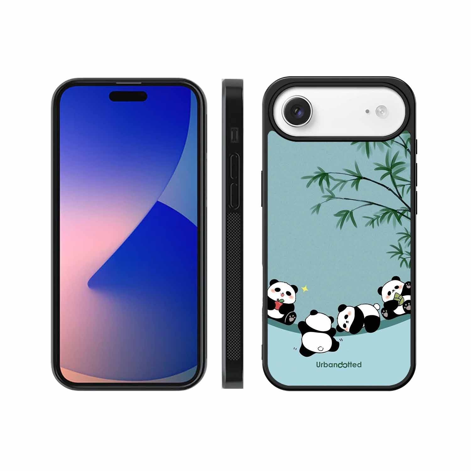 Cute Resting Pandas Glass Case For iPhone Air