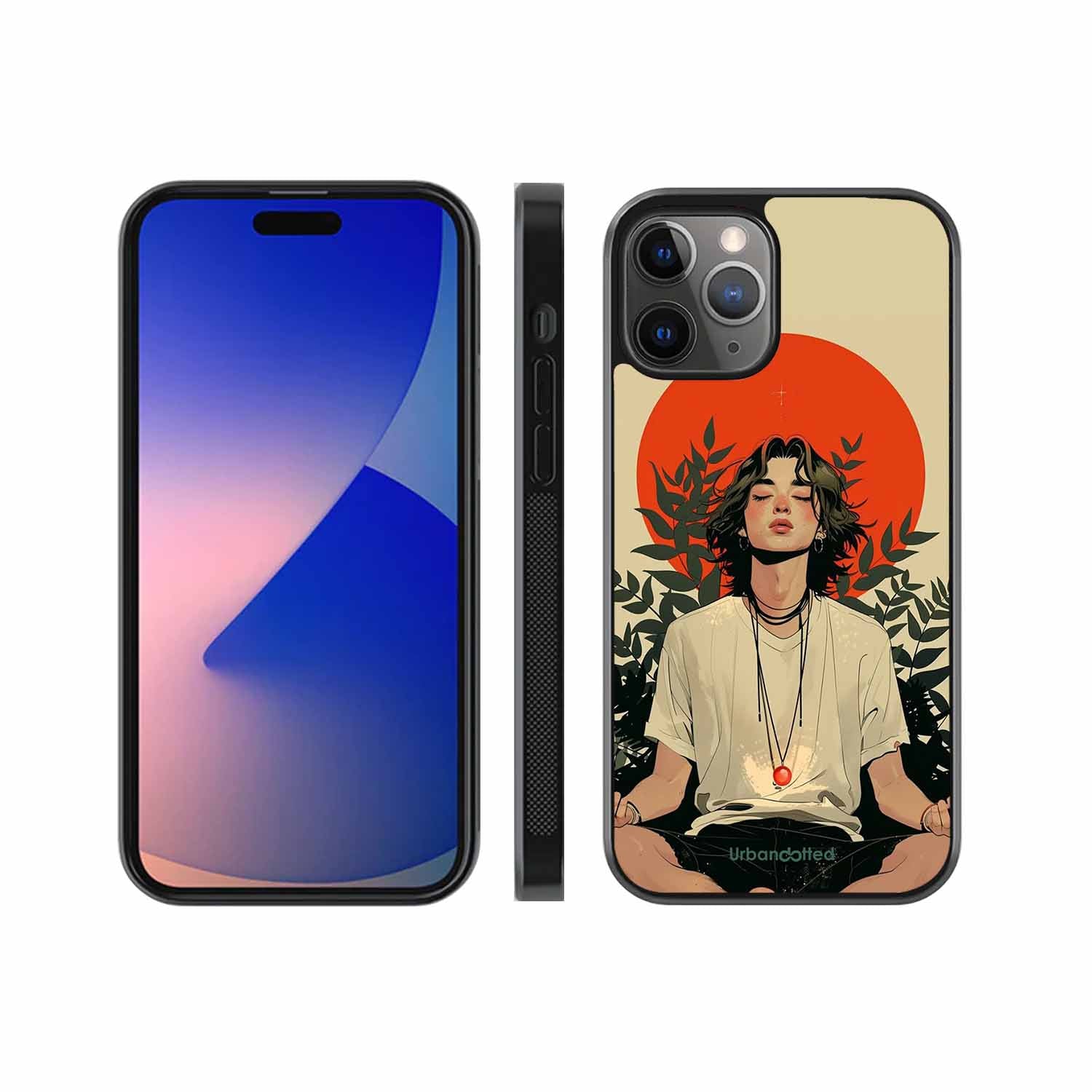 Meditating Figure Glass Case For iPhone 11 Pro Max