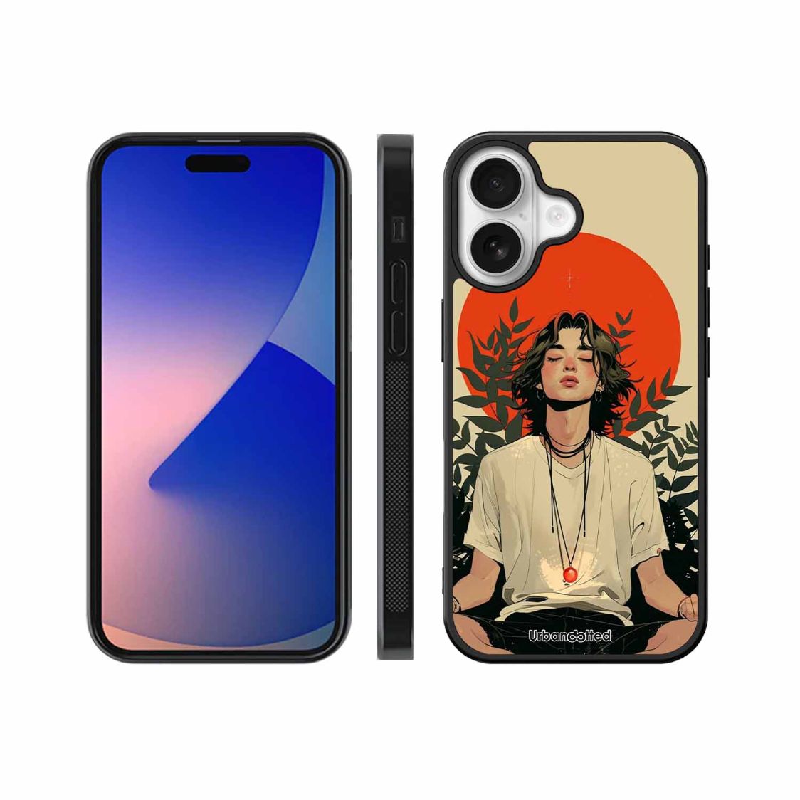 Meditating Figure Glass Case For iPhone 17