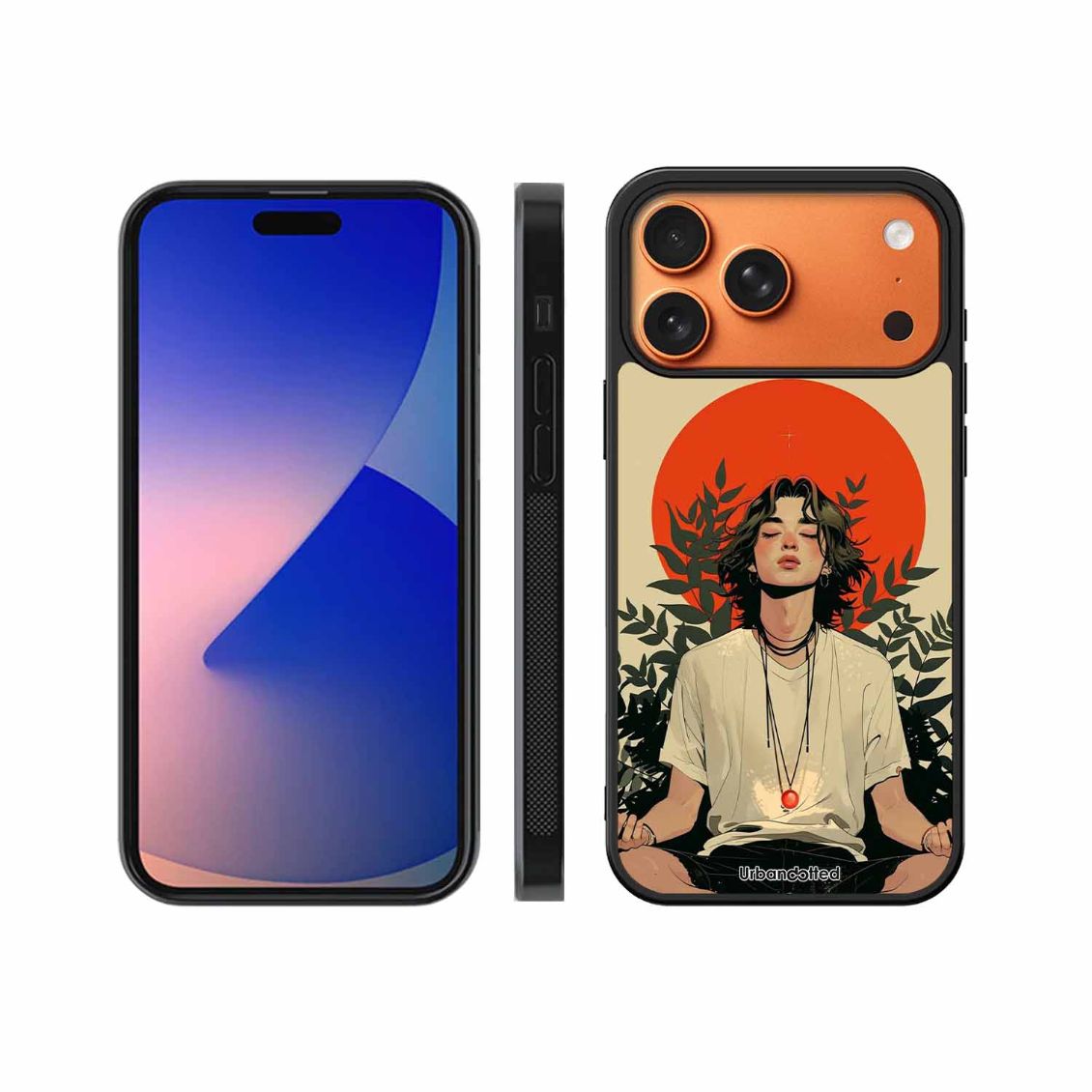 Meditating Figure Glass Case For iPhone 17 Pro Max