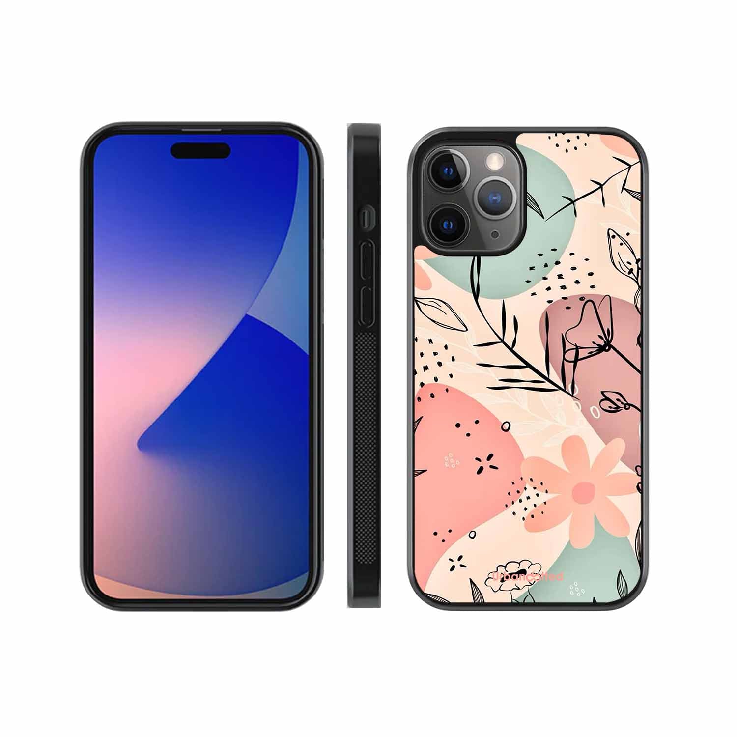Abstract Floral Glass Case For iPhone 11 Pro Max