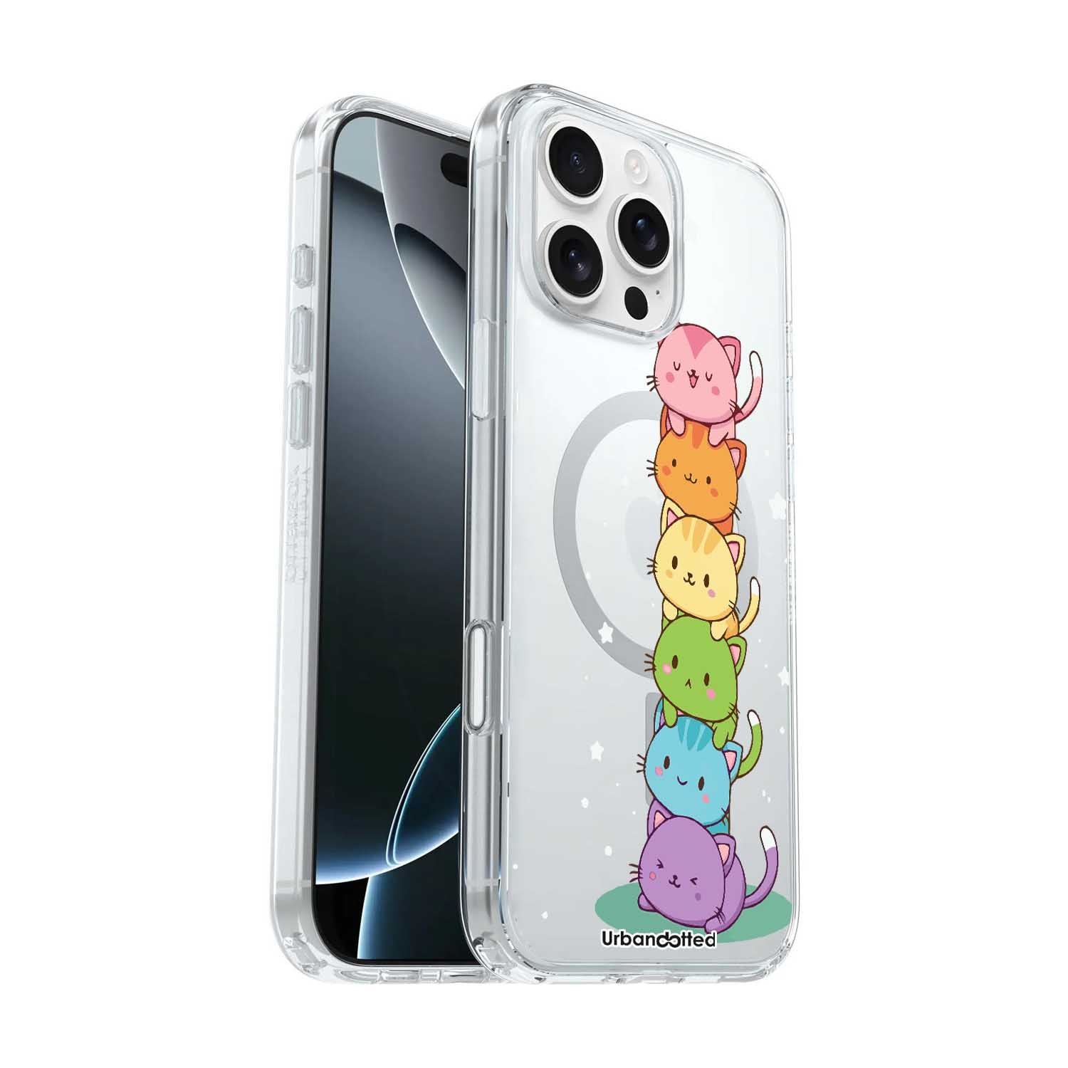 Rainbow Cats Stack Crystal Clear Case