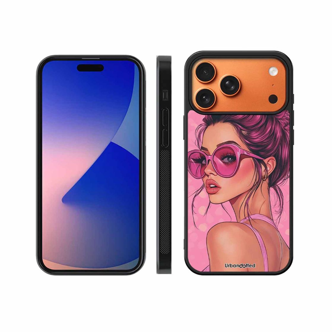 Retro Sunglasses Girl Glass Case For iPhone 17 Pro Max