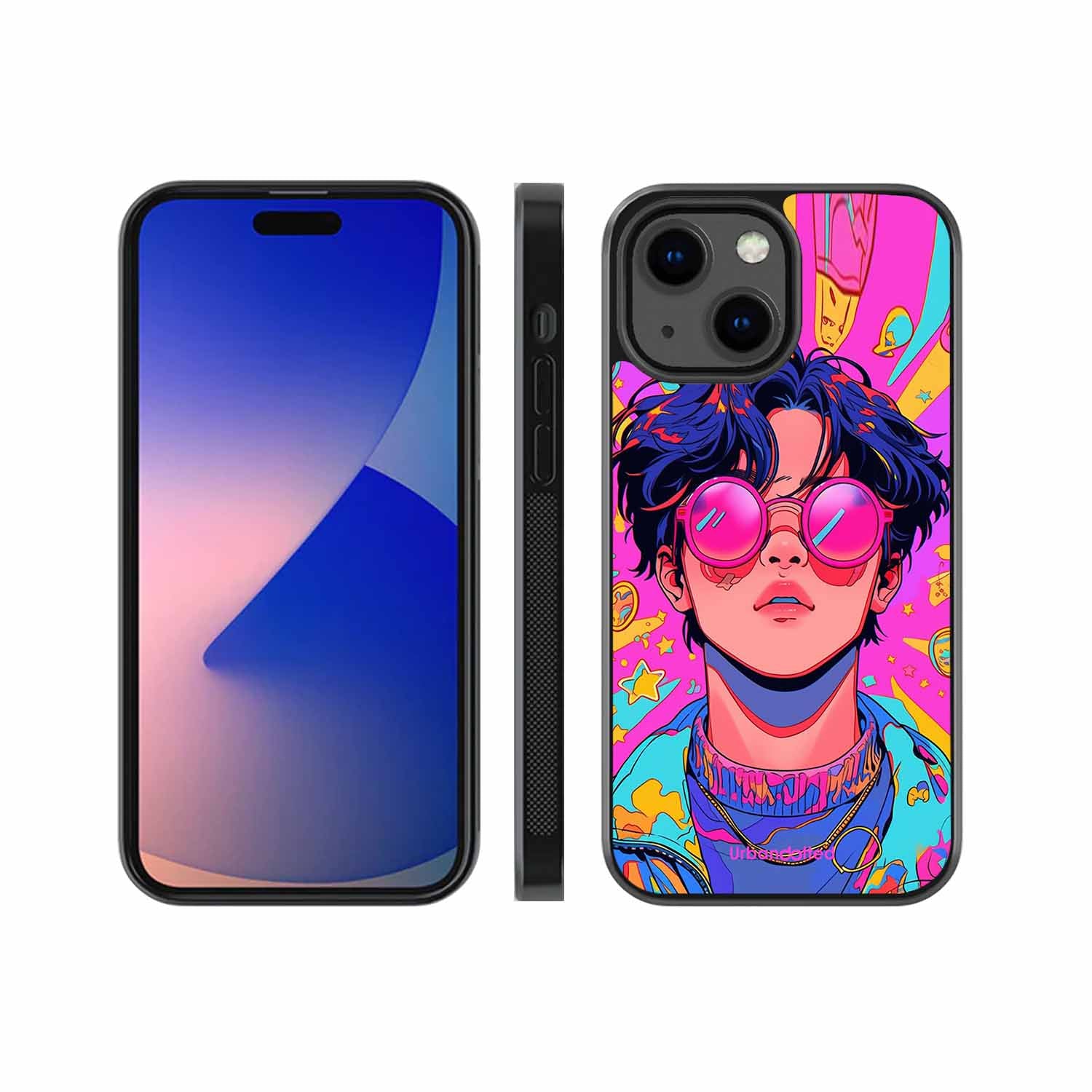 Neon Vibes Portrait Glass Case For iPhone 13 Mini