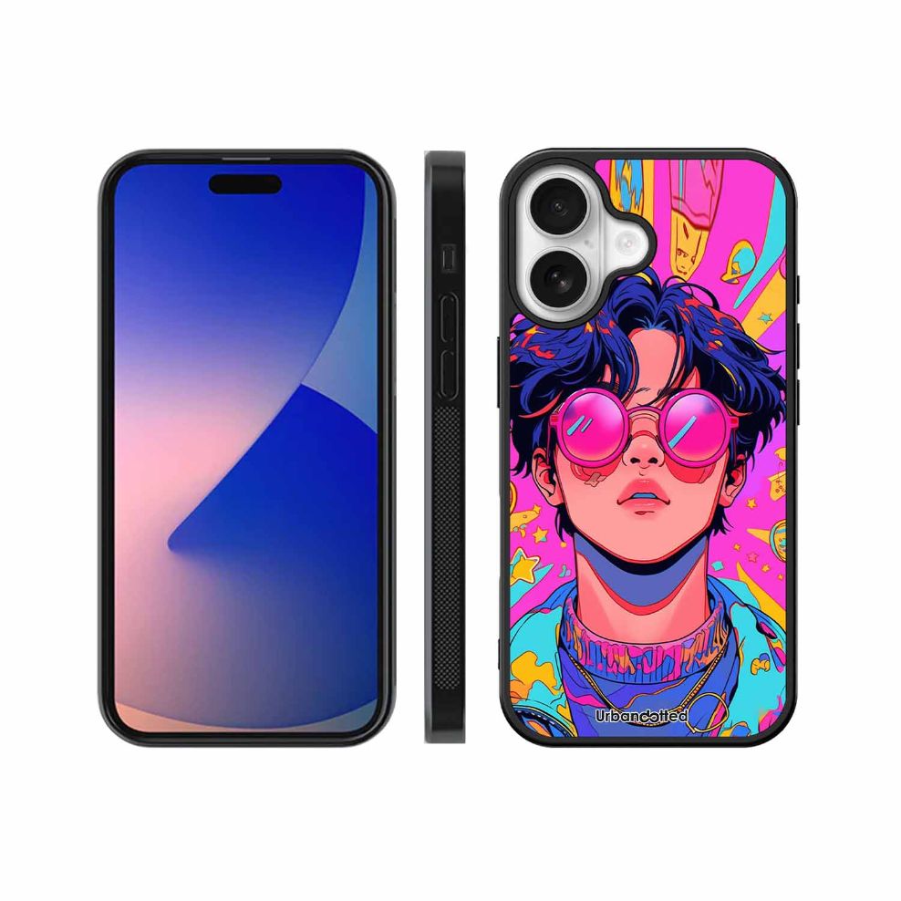 Neon Vibes Portrait Glass Case For iPhone 17