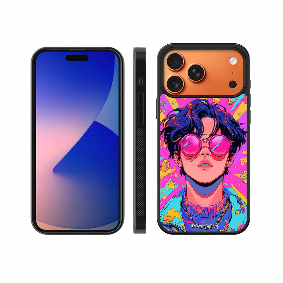 Neon Vibes Portrait Glass Case For iPhone 17 Pro Max