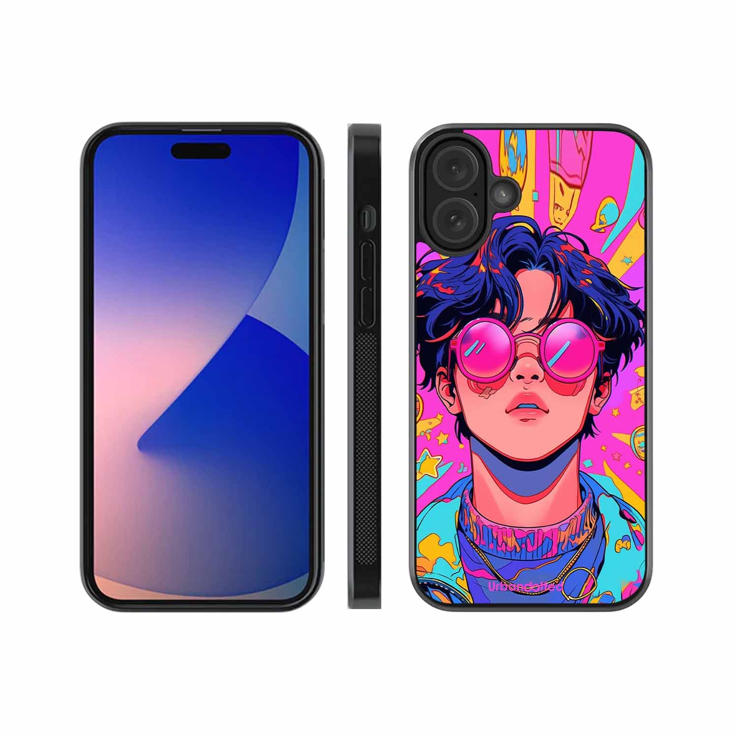 Neon Vibes Portrait Glass Case For iPhone 16