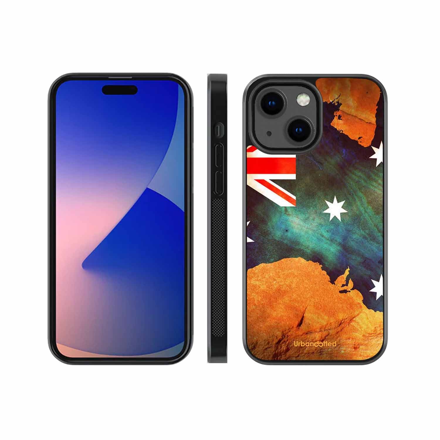 Australian Flag Map Glass Case For iPhone 13 Mini