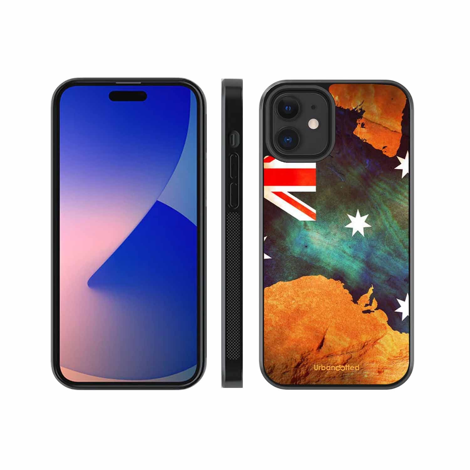 Australian Flag Map Glass Case For iPhone 12 Mini
