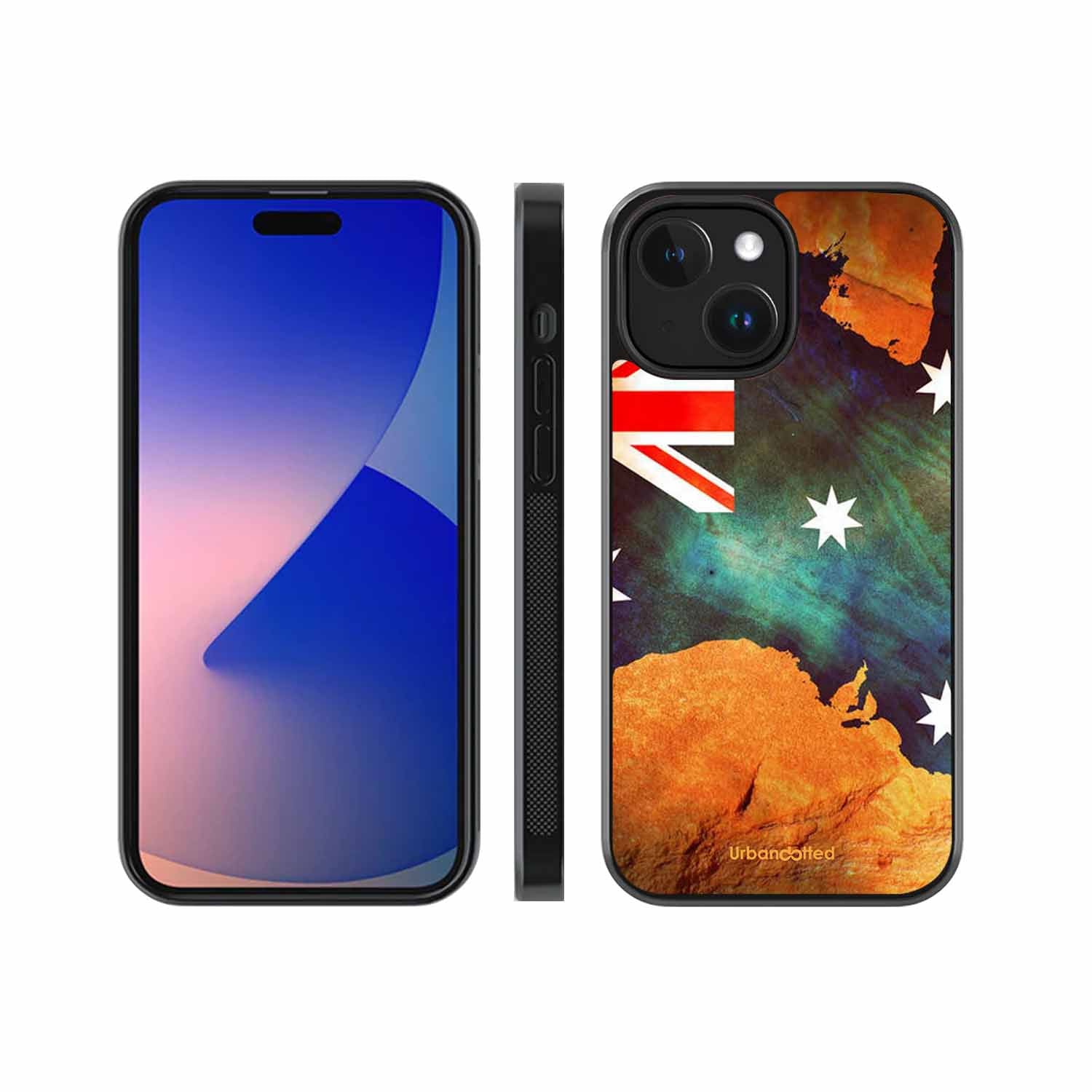 Australian Flag Map Glass Case For iPhone 14 Plus
