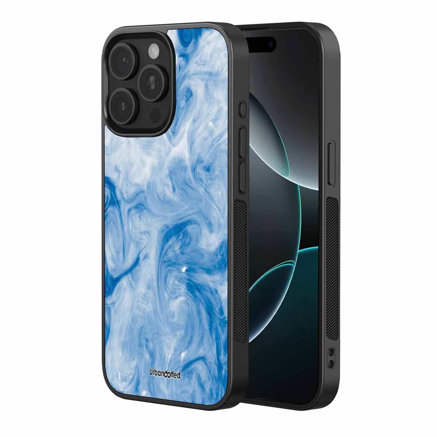 Azure Marble Fluid Glass Case