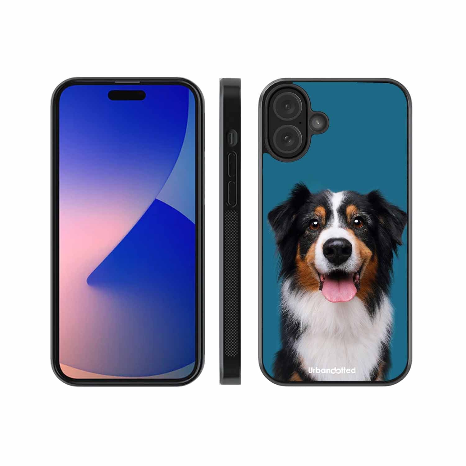 Aussie Shepherd Smile Glass Case For iPhone 16 Plus