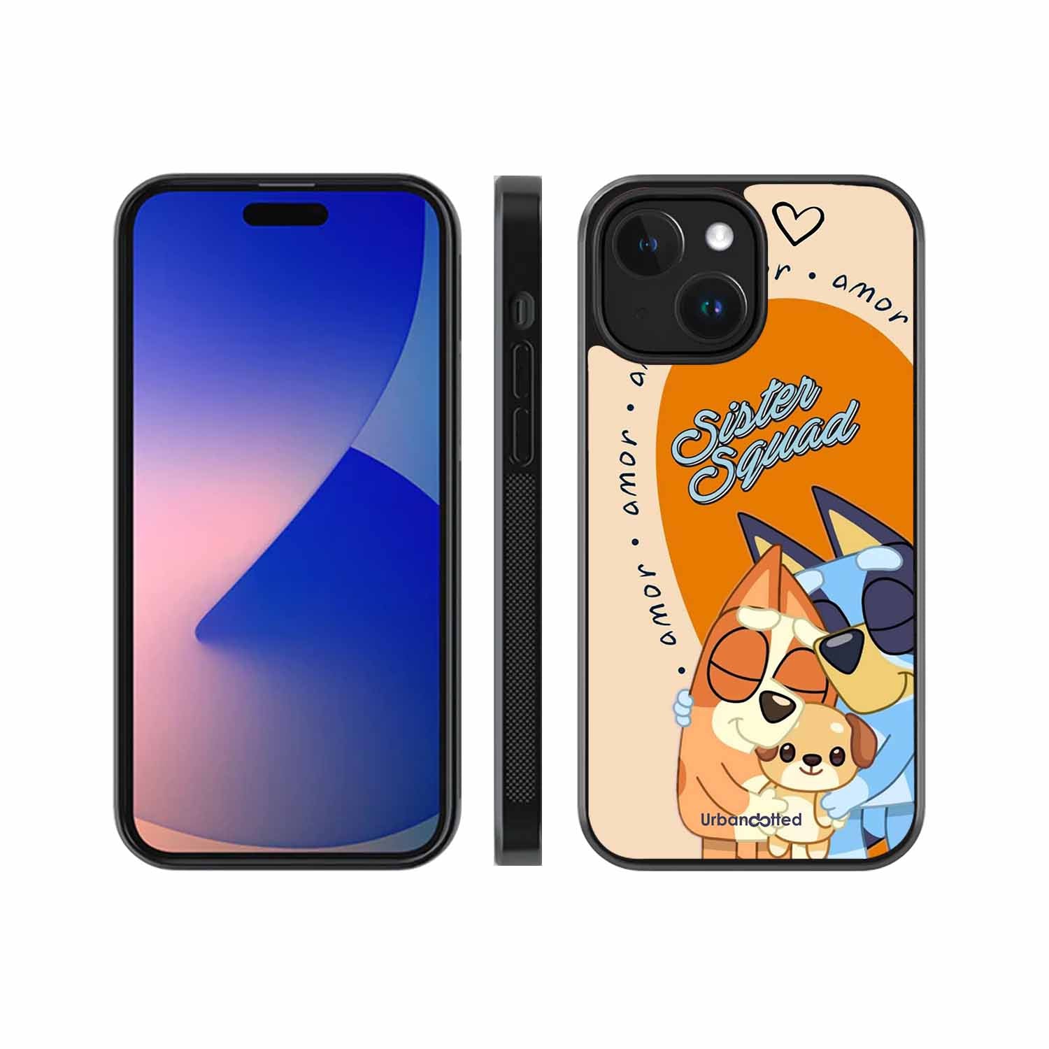 Aussie Cartoon Sisters Glass Case For iPhone 15