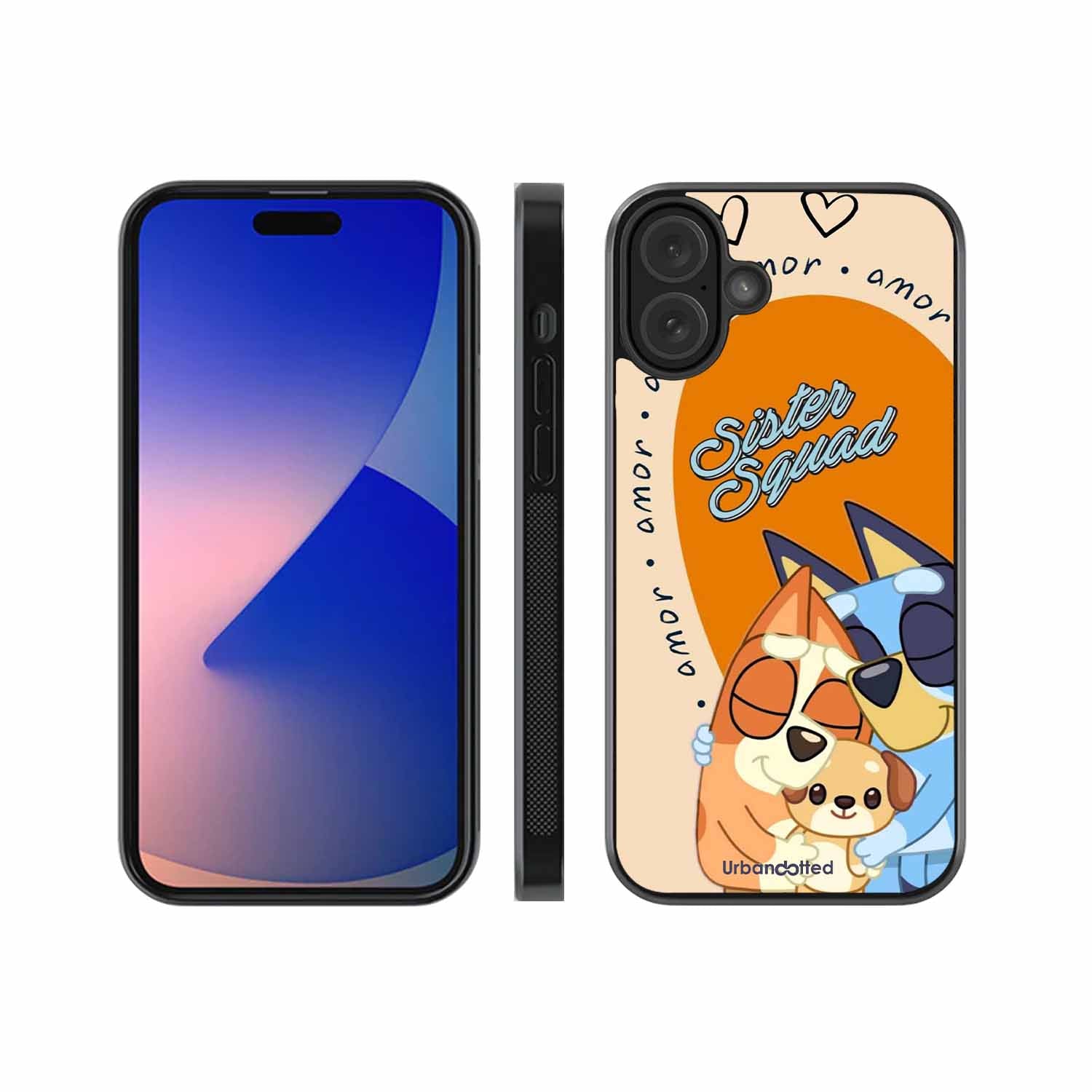 Aussie Cartoon Sisters Glass Case For iPhone 16 Plus