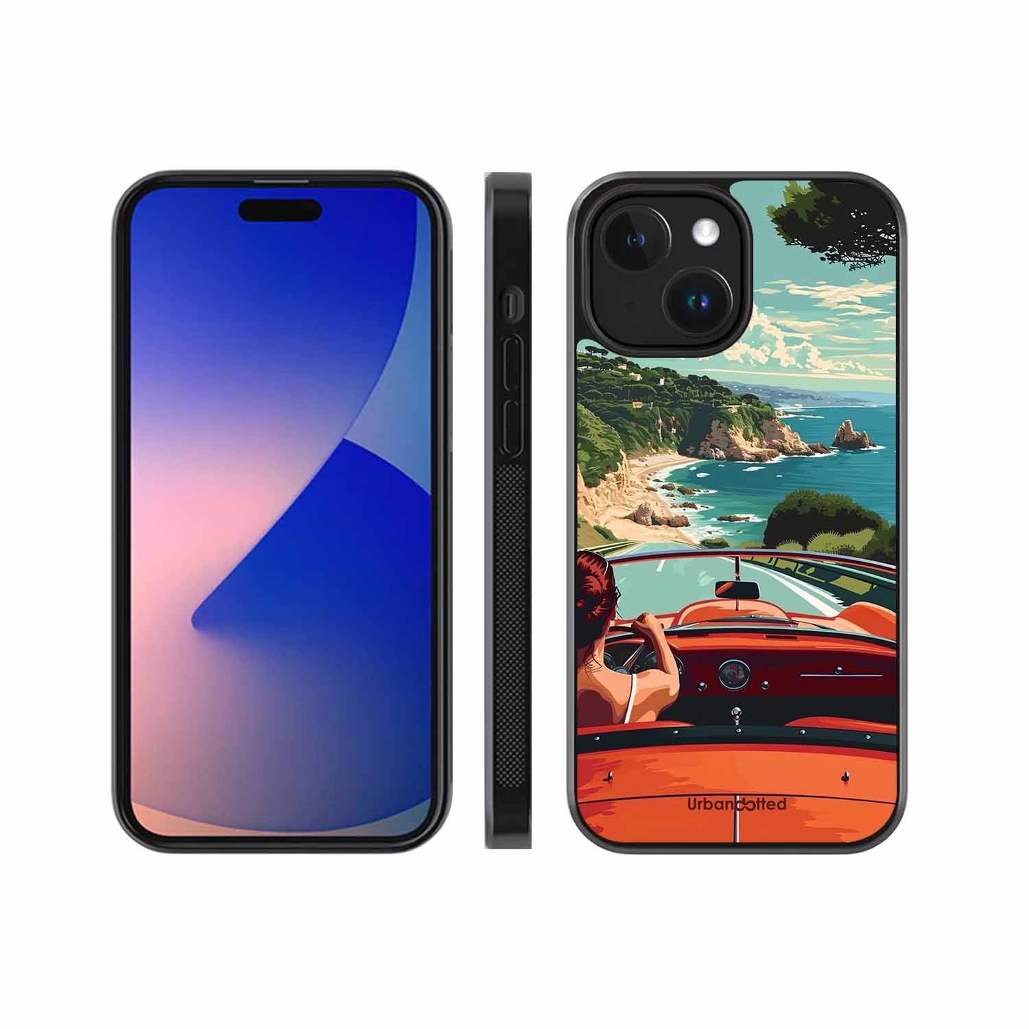Ocean Breeze Road Trip Glass Case For iPhone 15 Plus