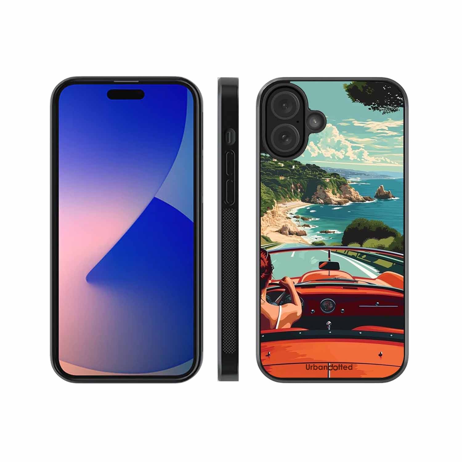 Ocean Breeze Road Trip Glass Case For iPhone 16 Plus