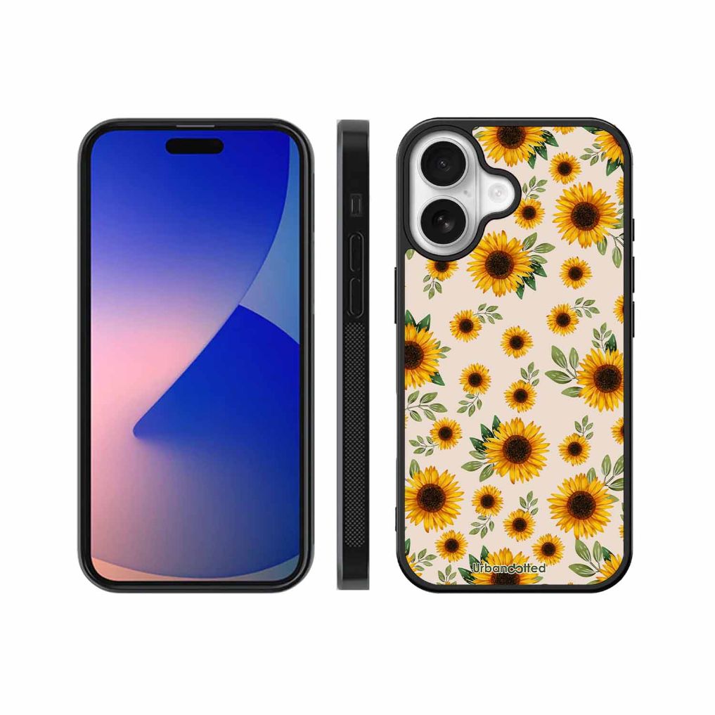 Summer Sunflowers Glass Case For iPhone 17