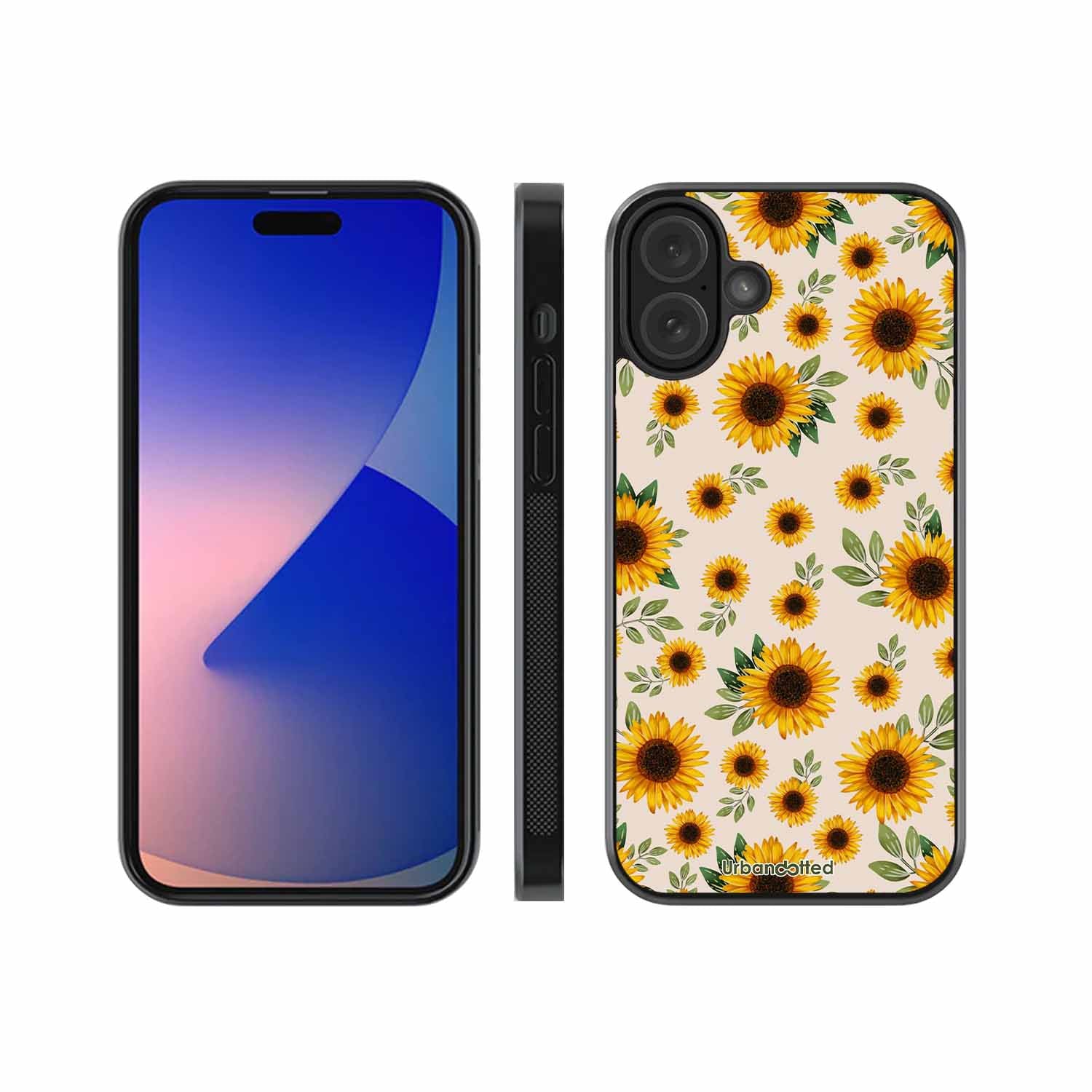 Summer Sunflowers Glass Case For iPhone 16 Plus
