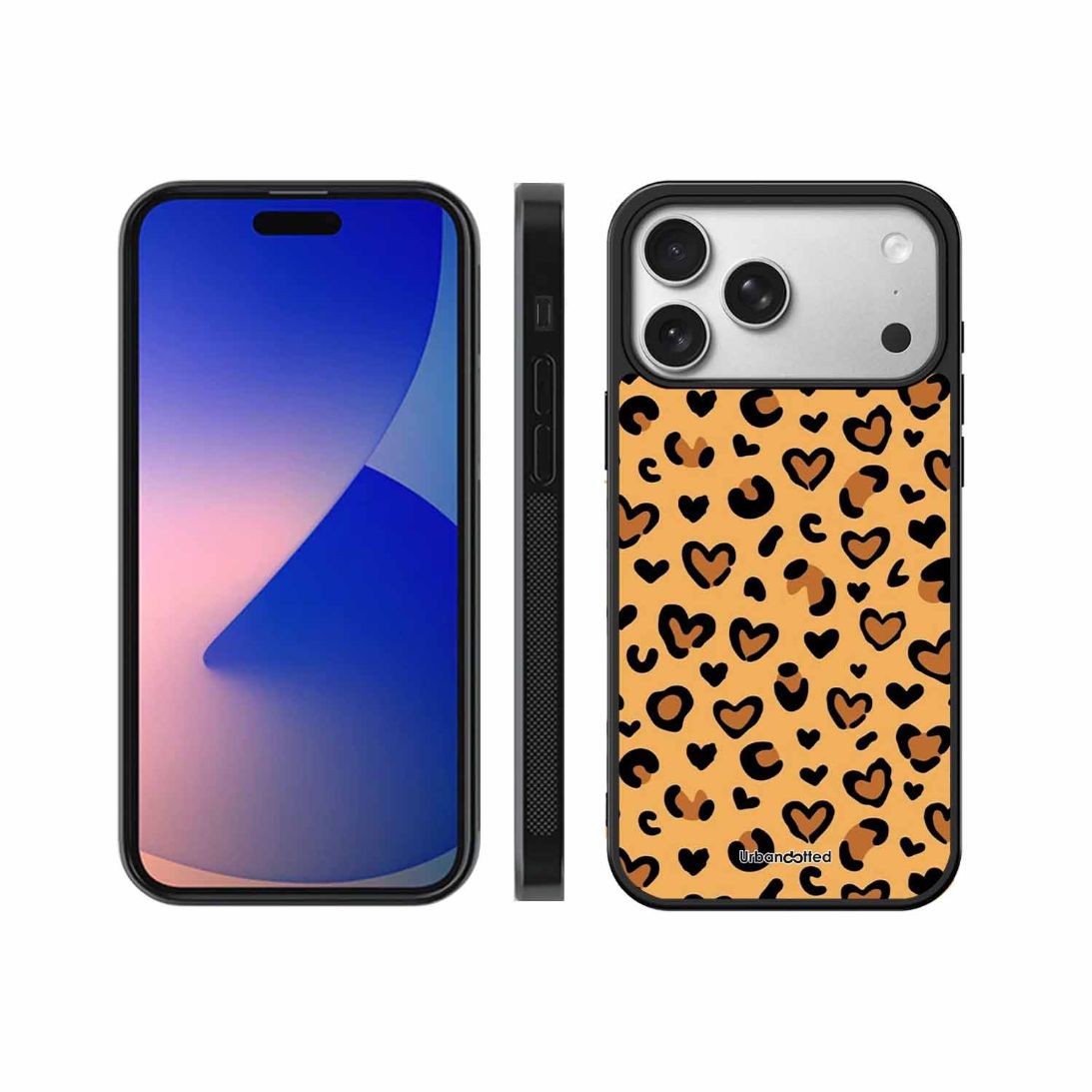 Native Animal Print Hearts Glass Case For iPhone 17 Pro