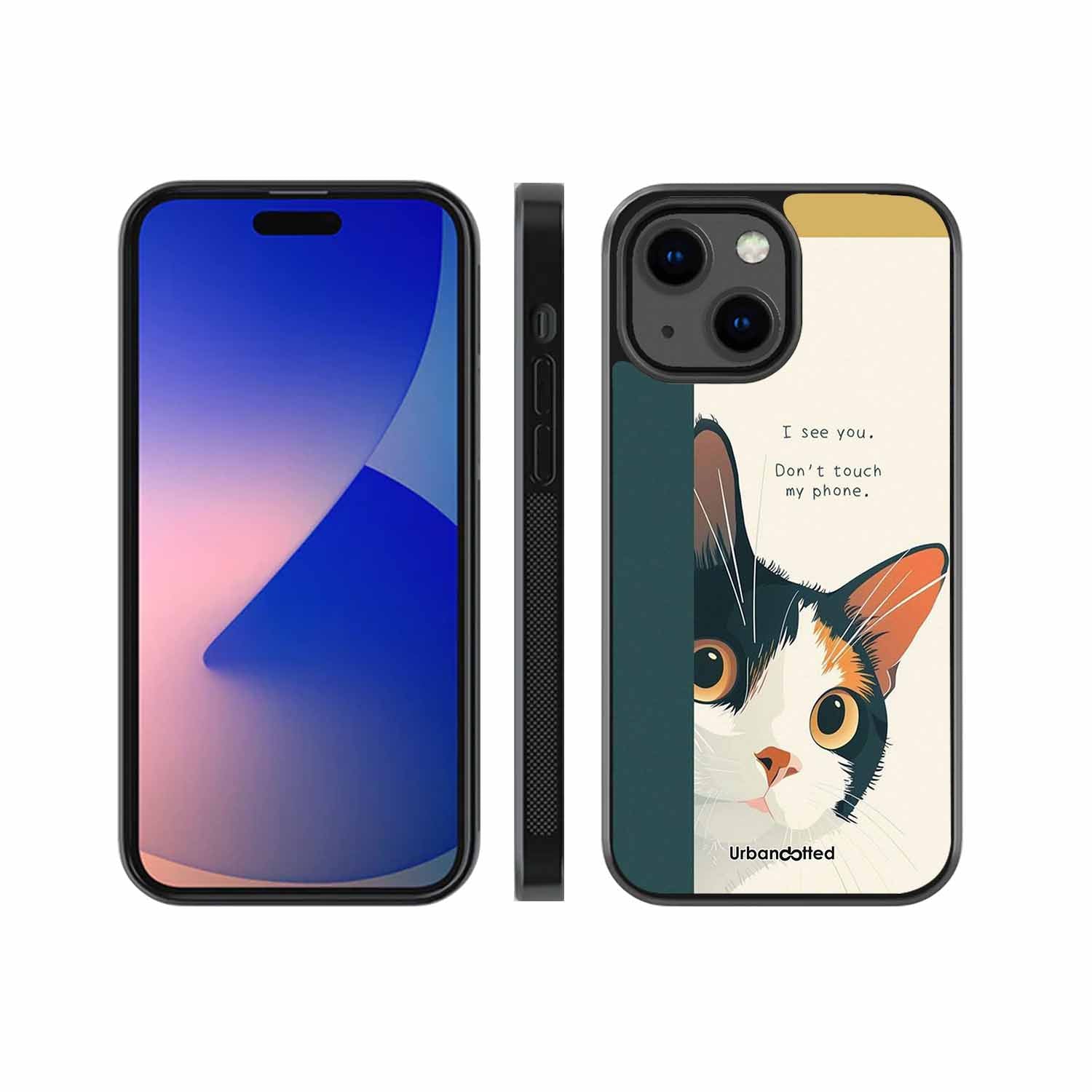 No Touch My Phone Cat Glass Case For iPhone 13 Mini