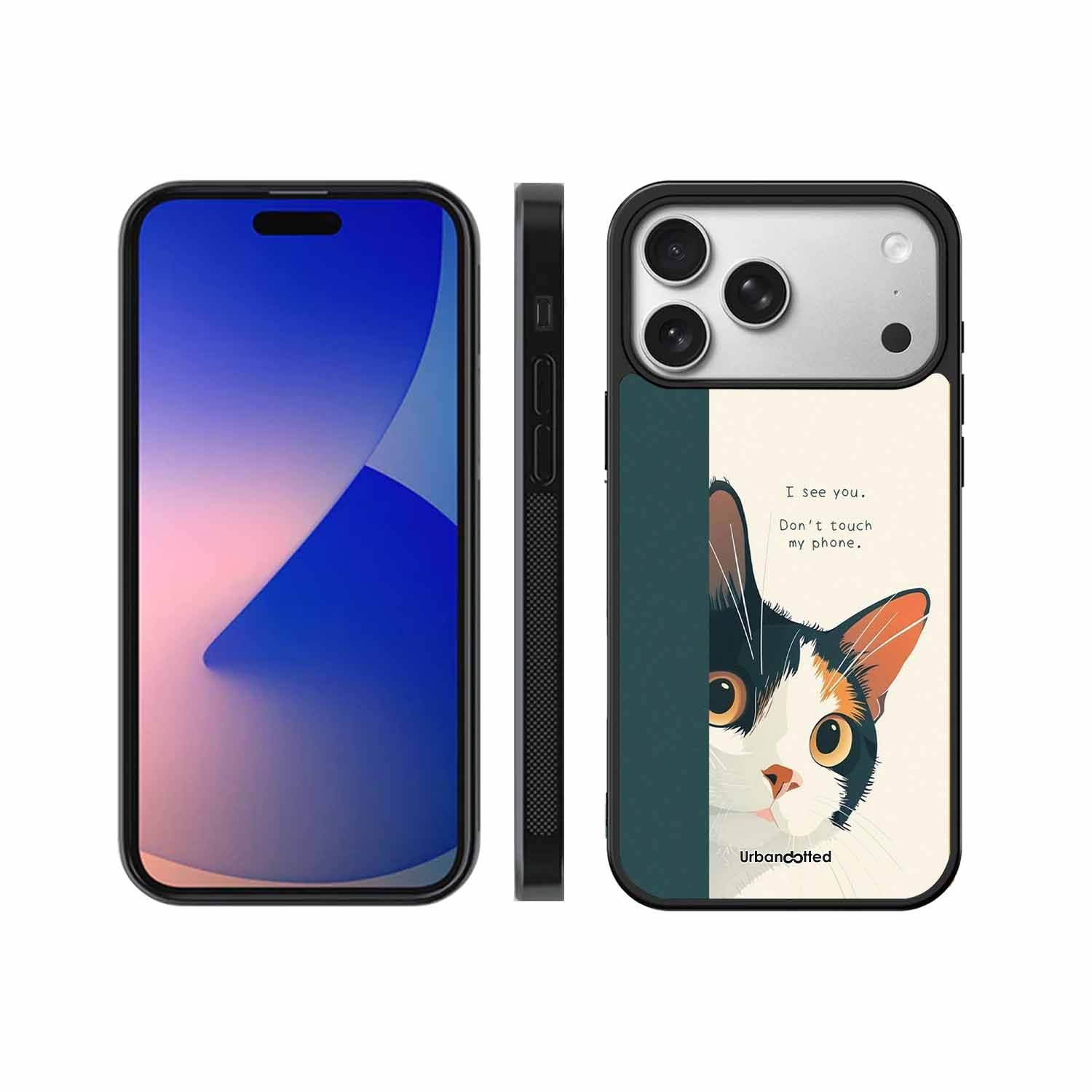 No Touch My Phone Cat Glass Case For iPhone 17 Pro