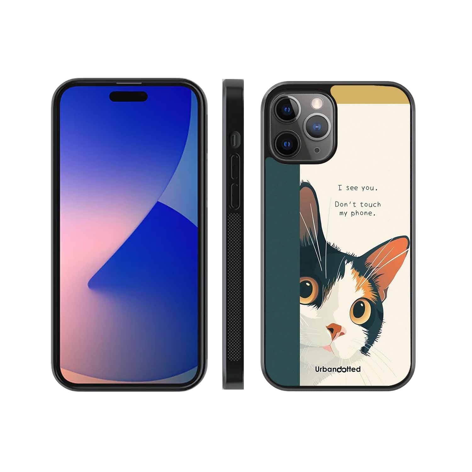 No Touch My Phone Cat Glass Case For iPhone 11 Pro