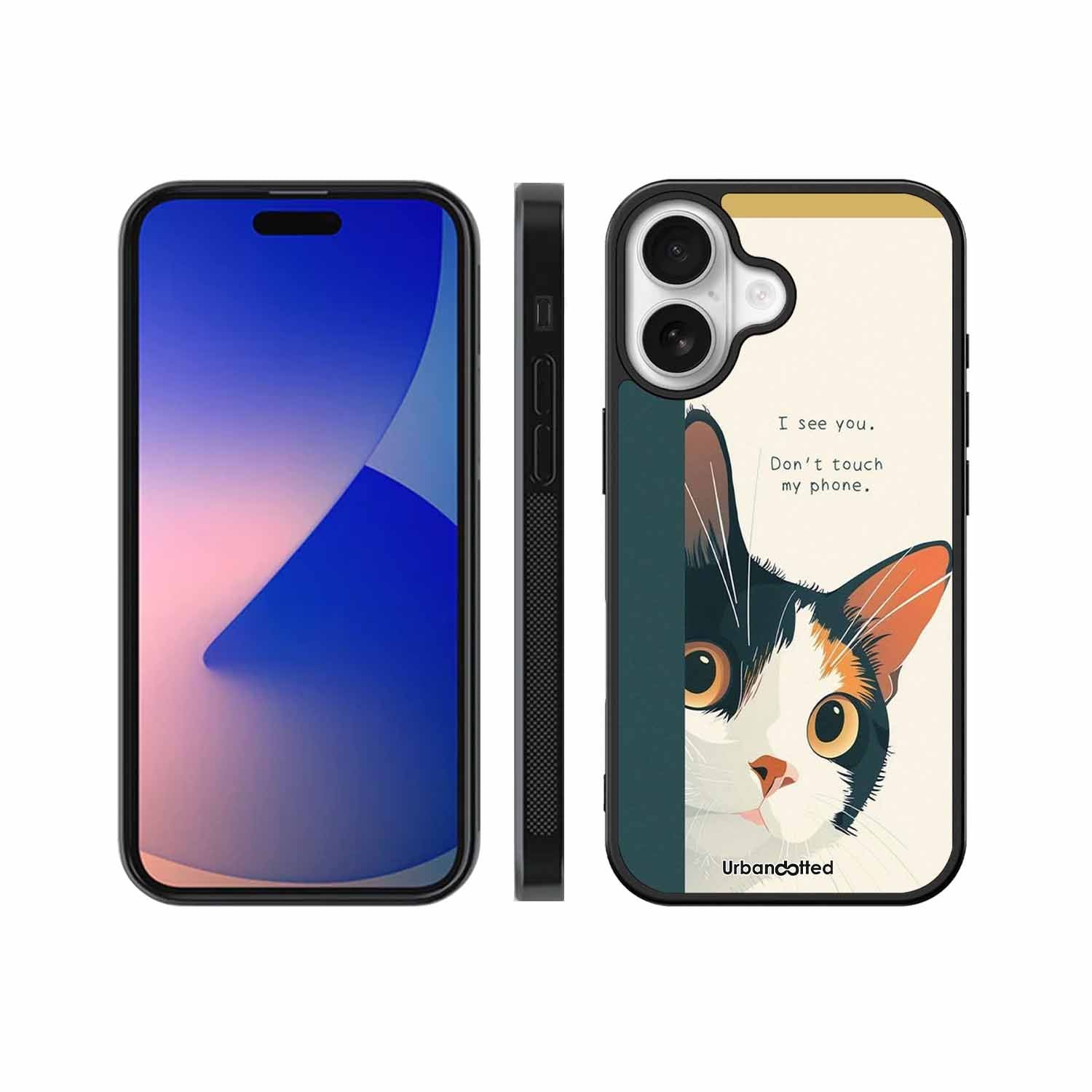 No Touch My Phone Cat Glass Case For iPhone 17