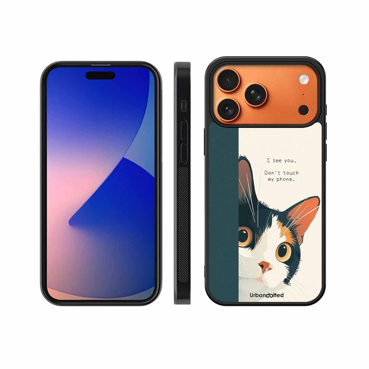 No Touch My Phone Cat Glass Case For iPhone 17 Pro Max
