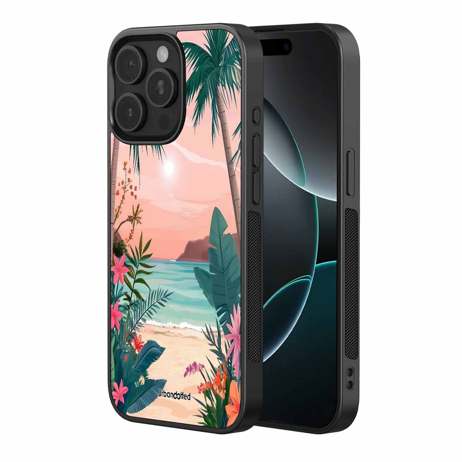 Exotic Island Paradise Glass Case