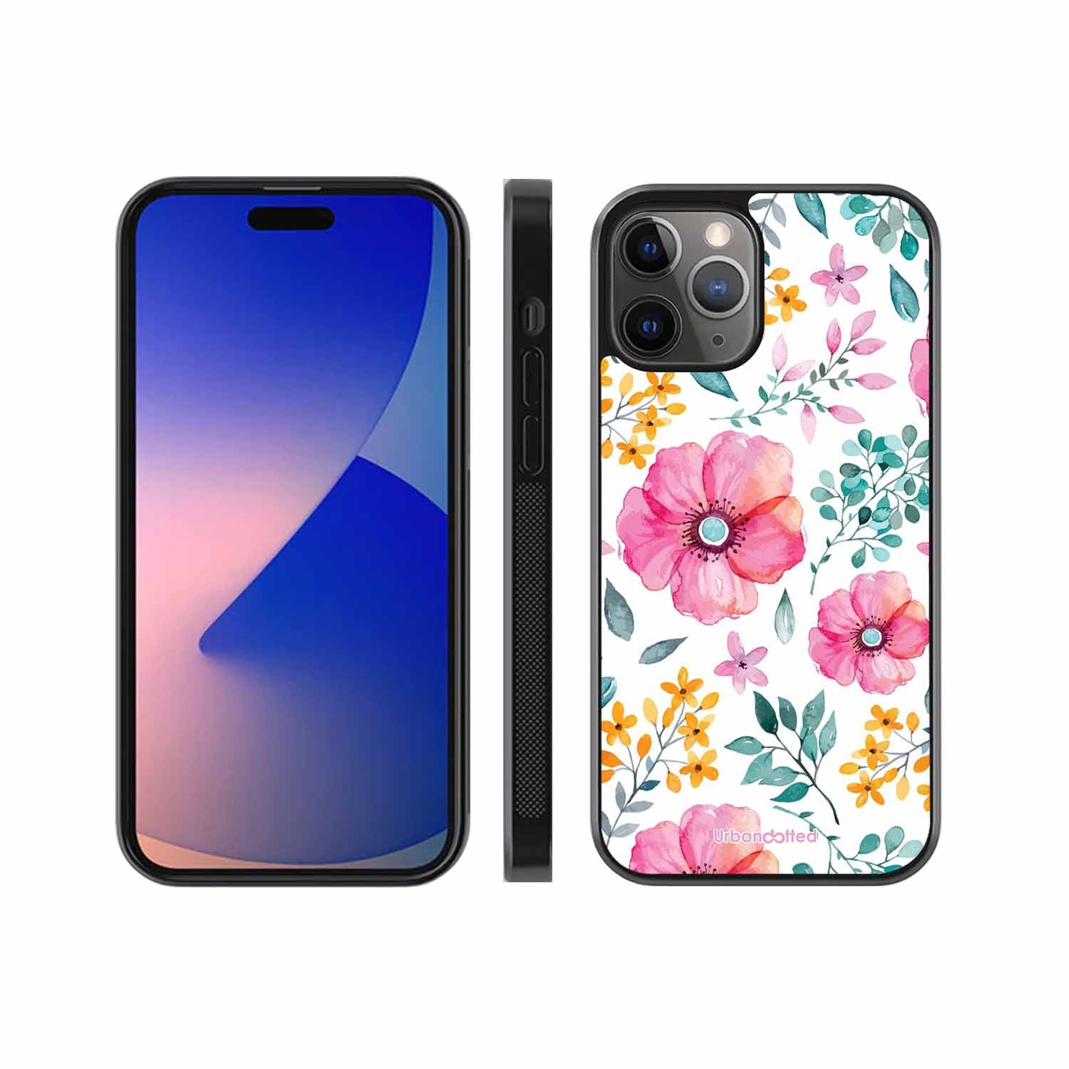 True Blue Wildflower Glass Case For iPhone 11 Pro