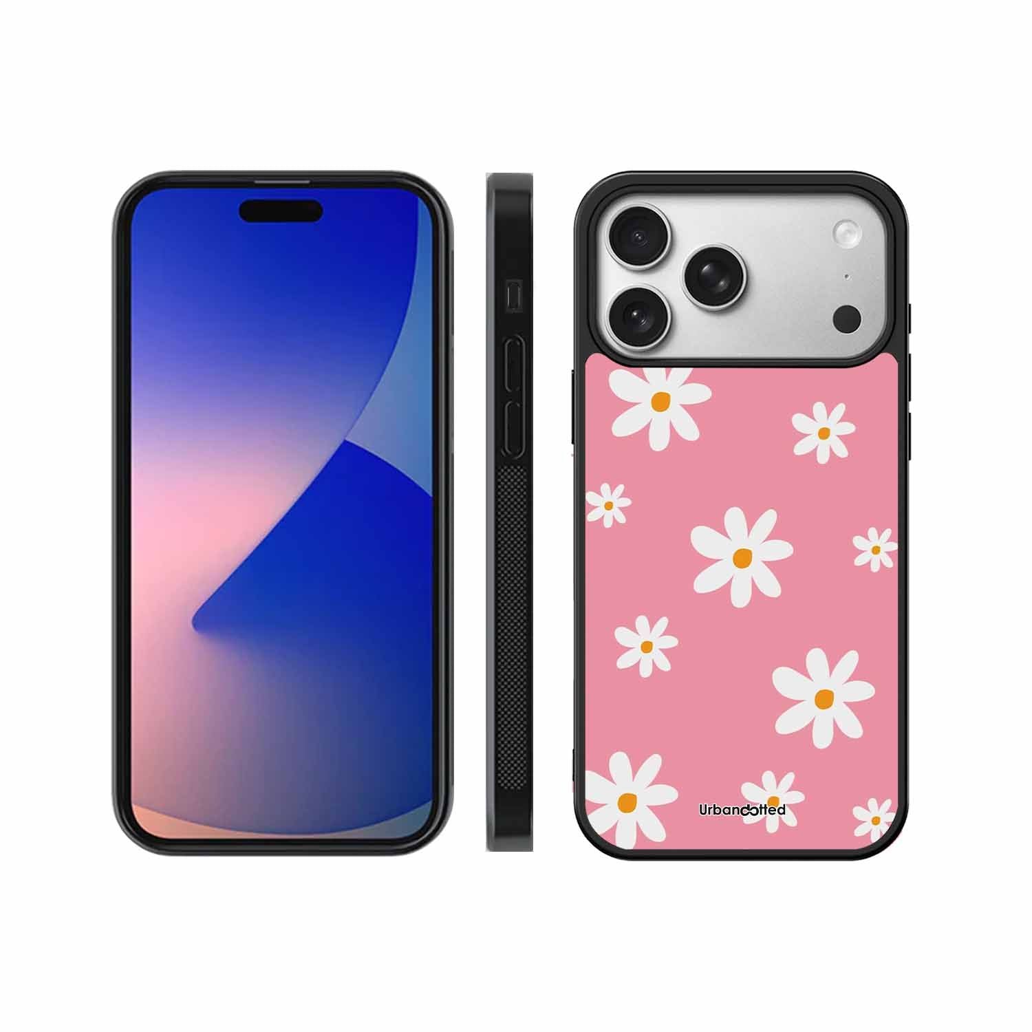 Pink Daisy Delight Glass Case For iPhone 17 Pro