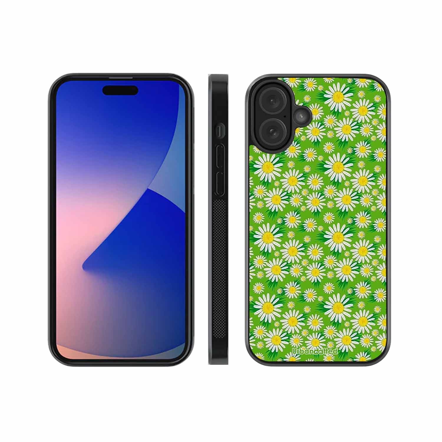Cheerful Daisy Glass Case For iPhone 16 Plus